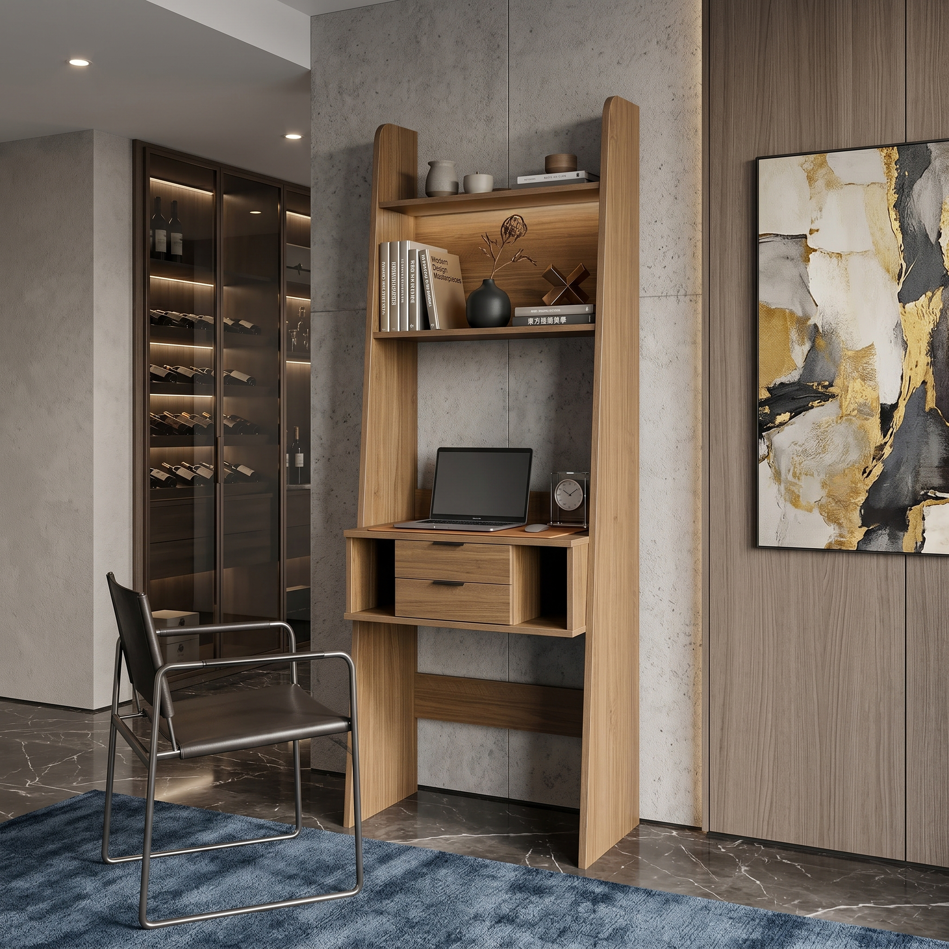Polia 2 Drawer Office Desk with Shelf