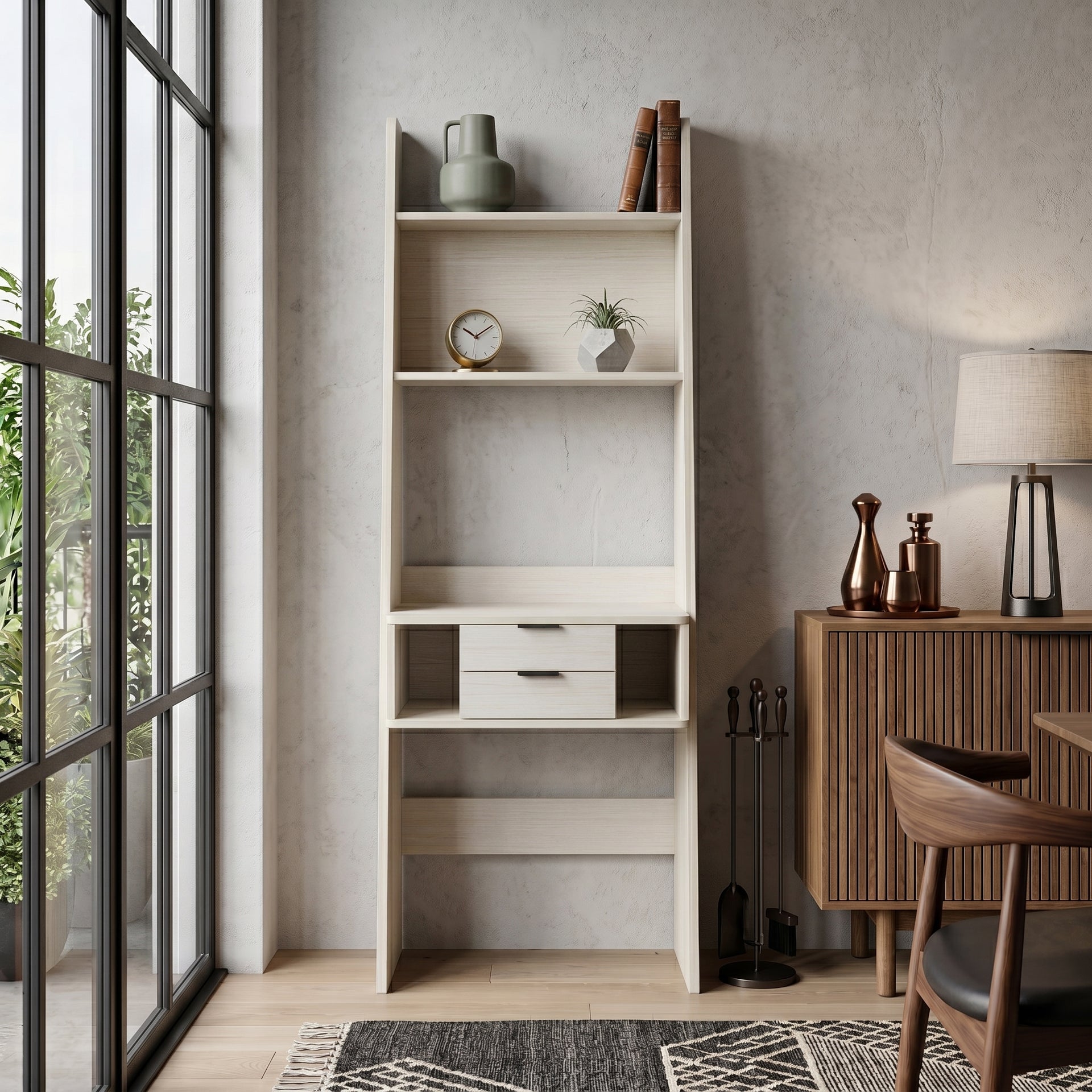 Cortona 2 Drawer Office Desk with Shelf
