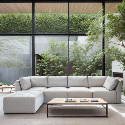 Recco Sectional Sofa, Light Grey