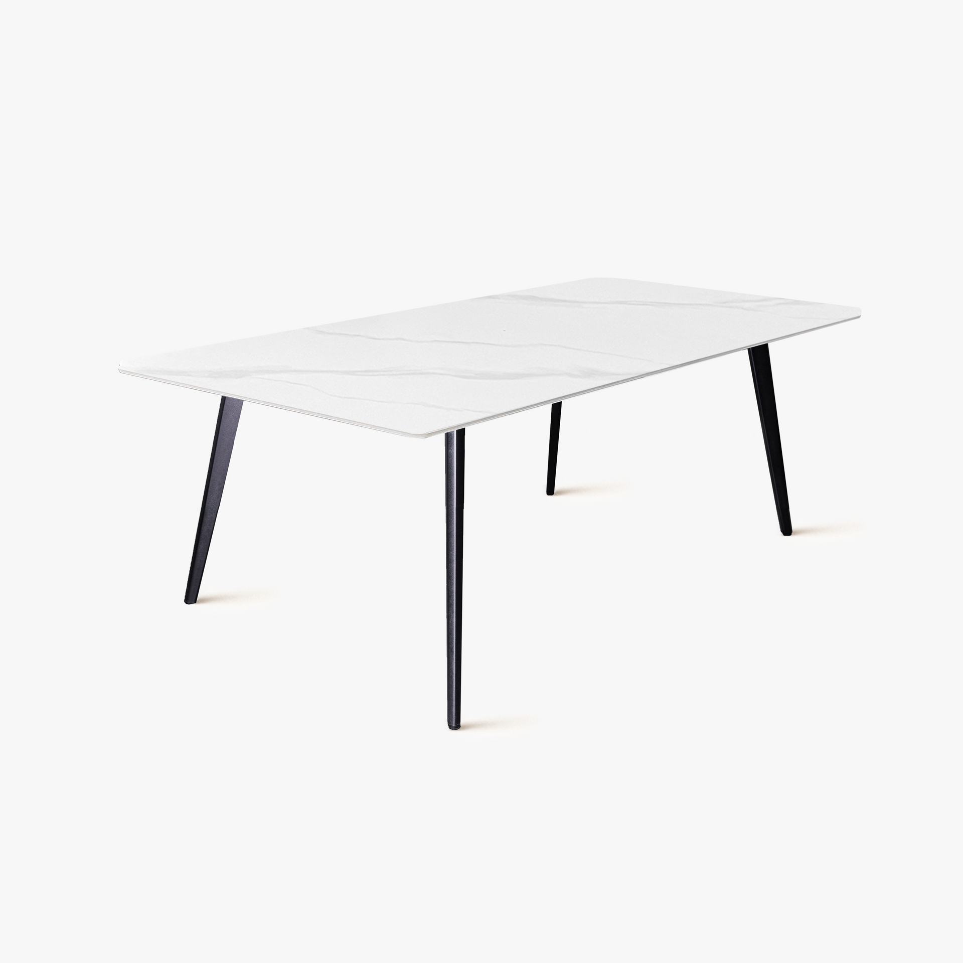 Roddi Ceramic top dining table, White/Black 1800x800x735mm