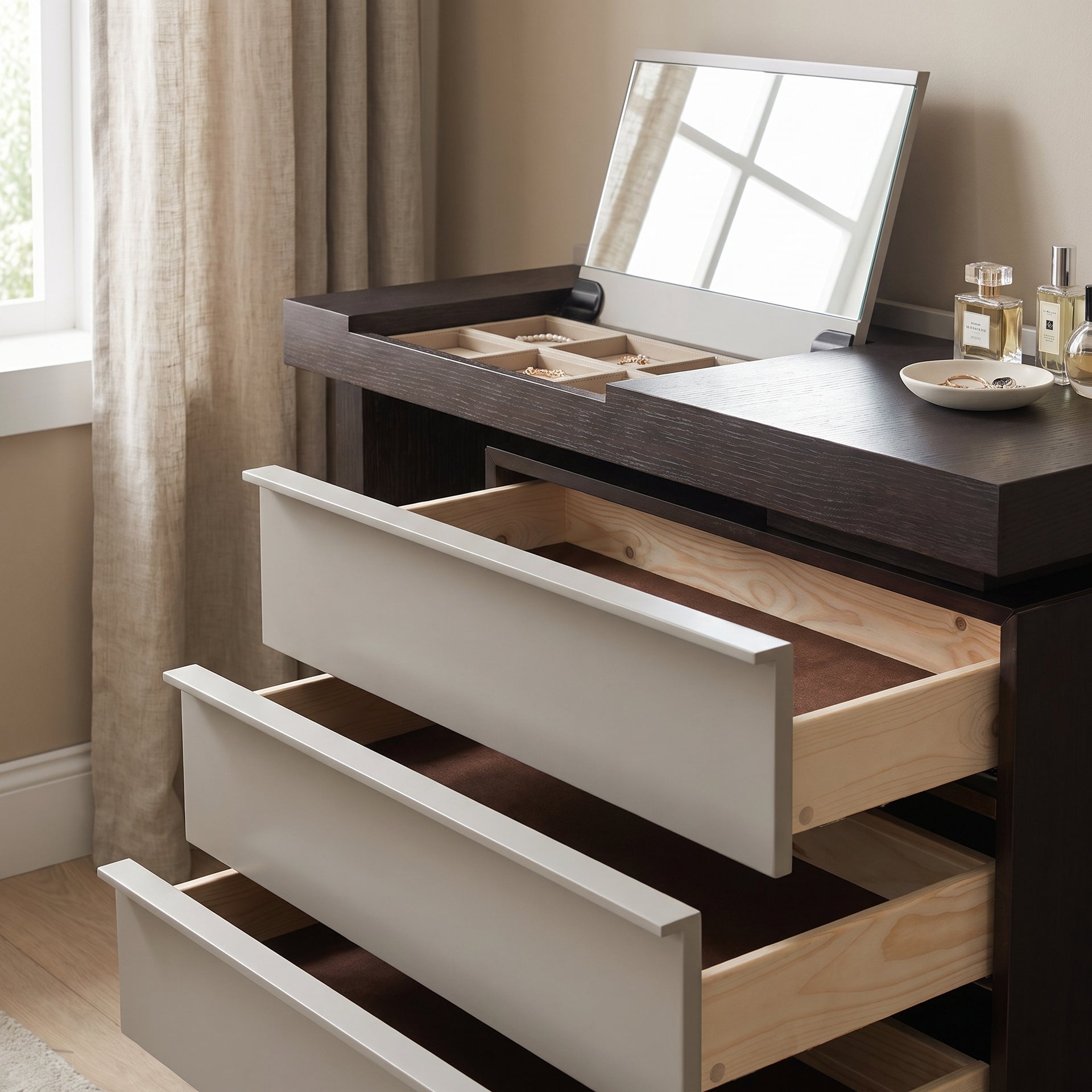Rome Dressing Table Set, Black & Grey