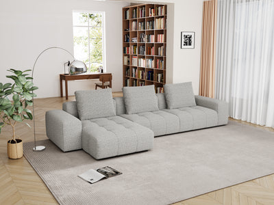 Bosa Lux sectional sofa with adjustable chaise, Grey White