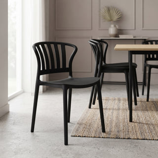 Sacile Stackable Dining Chair, Black, Set of 4