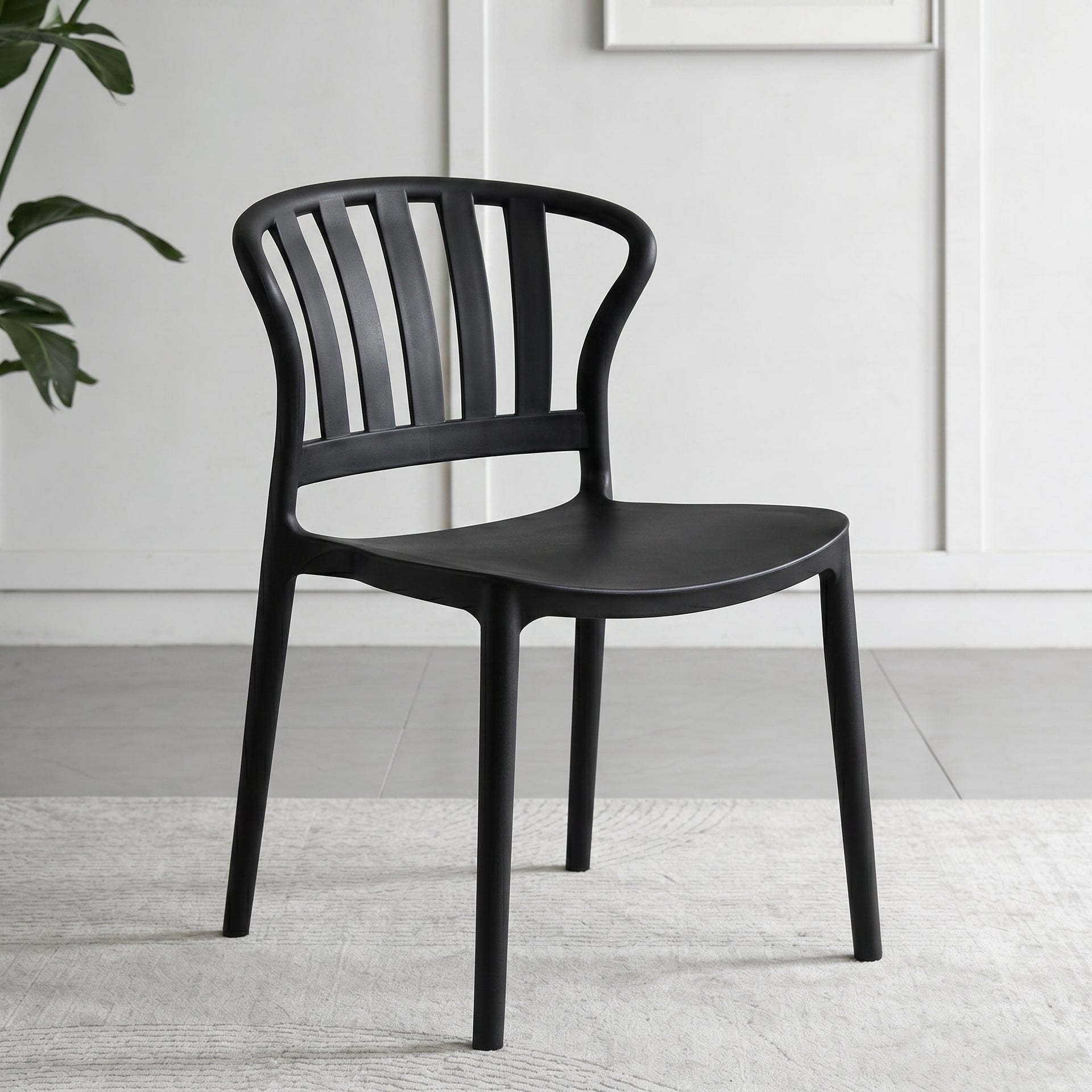 Sacile Stackable Dining Chair, Black, Set of 4