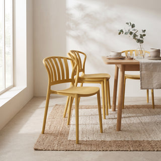 Sacile Stackable Dining Chair, Yellow, Set of 4