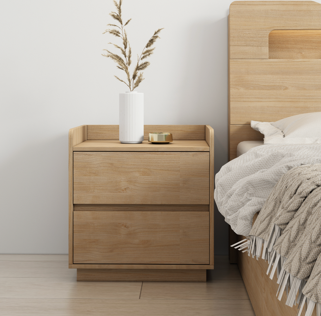 Marche Bedside Table, Wood