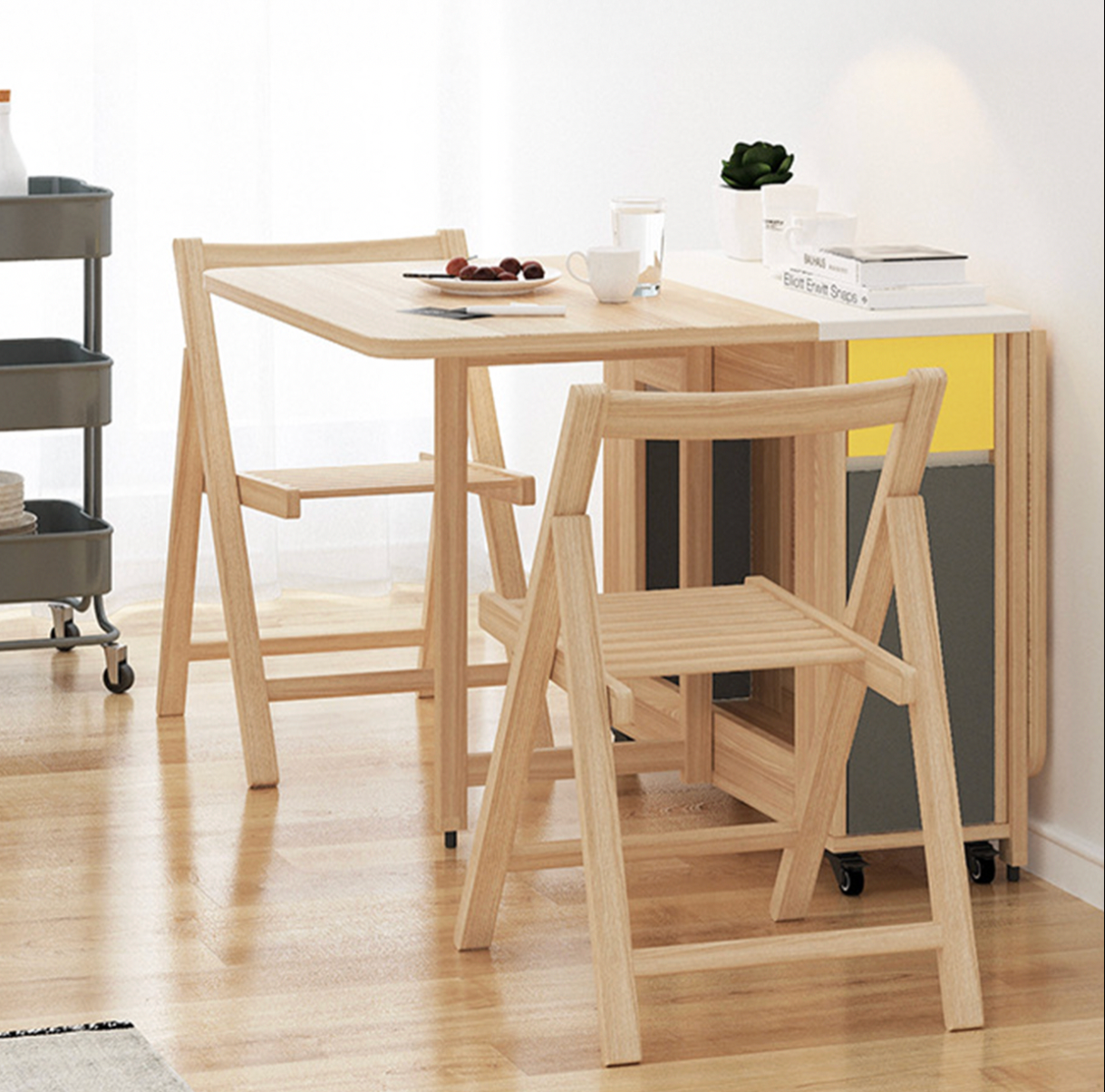 Lecce Foldable Dining Chair, Wood, Set of 2