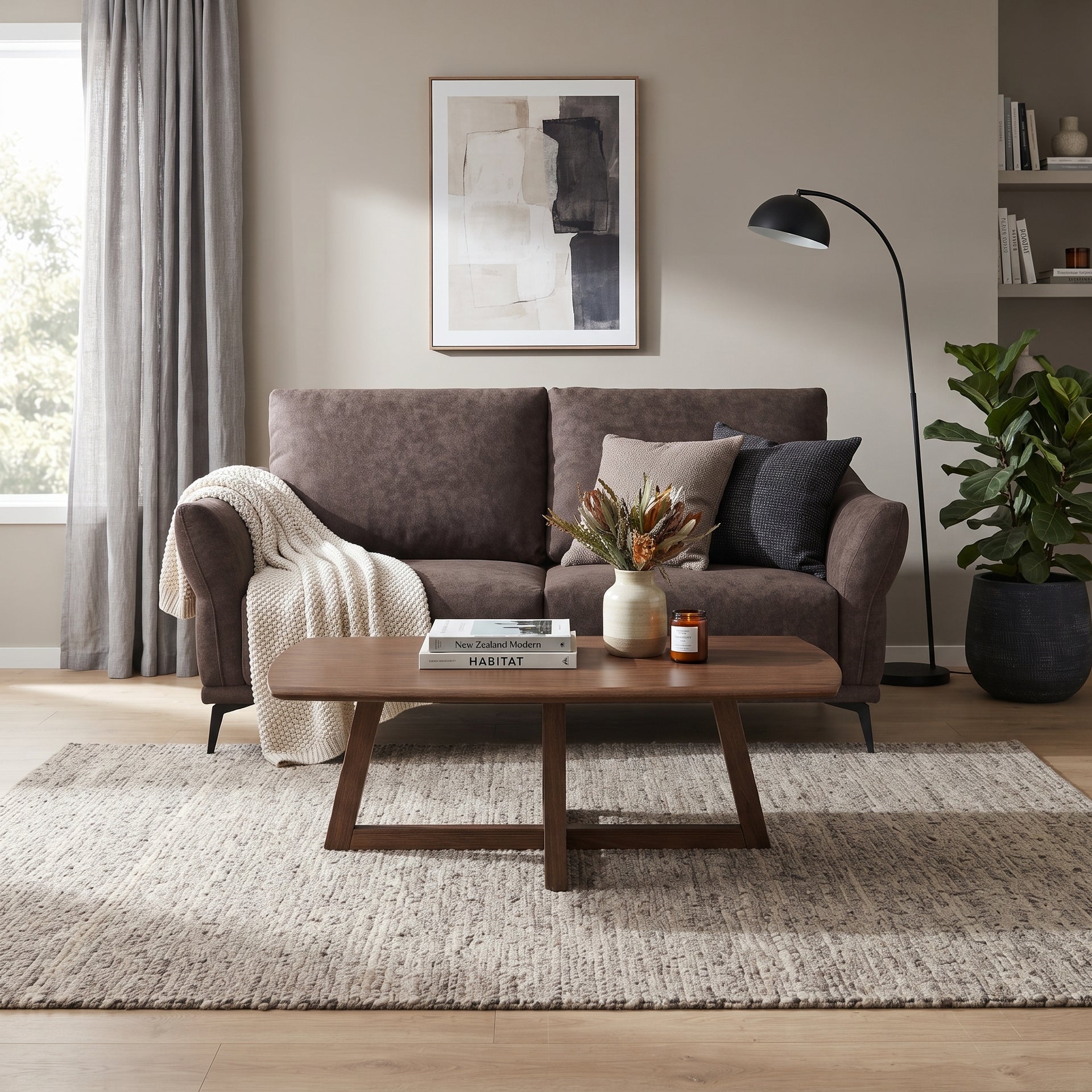 Sora 2-Seater Sofa, Dark brown