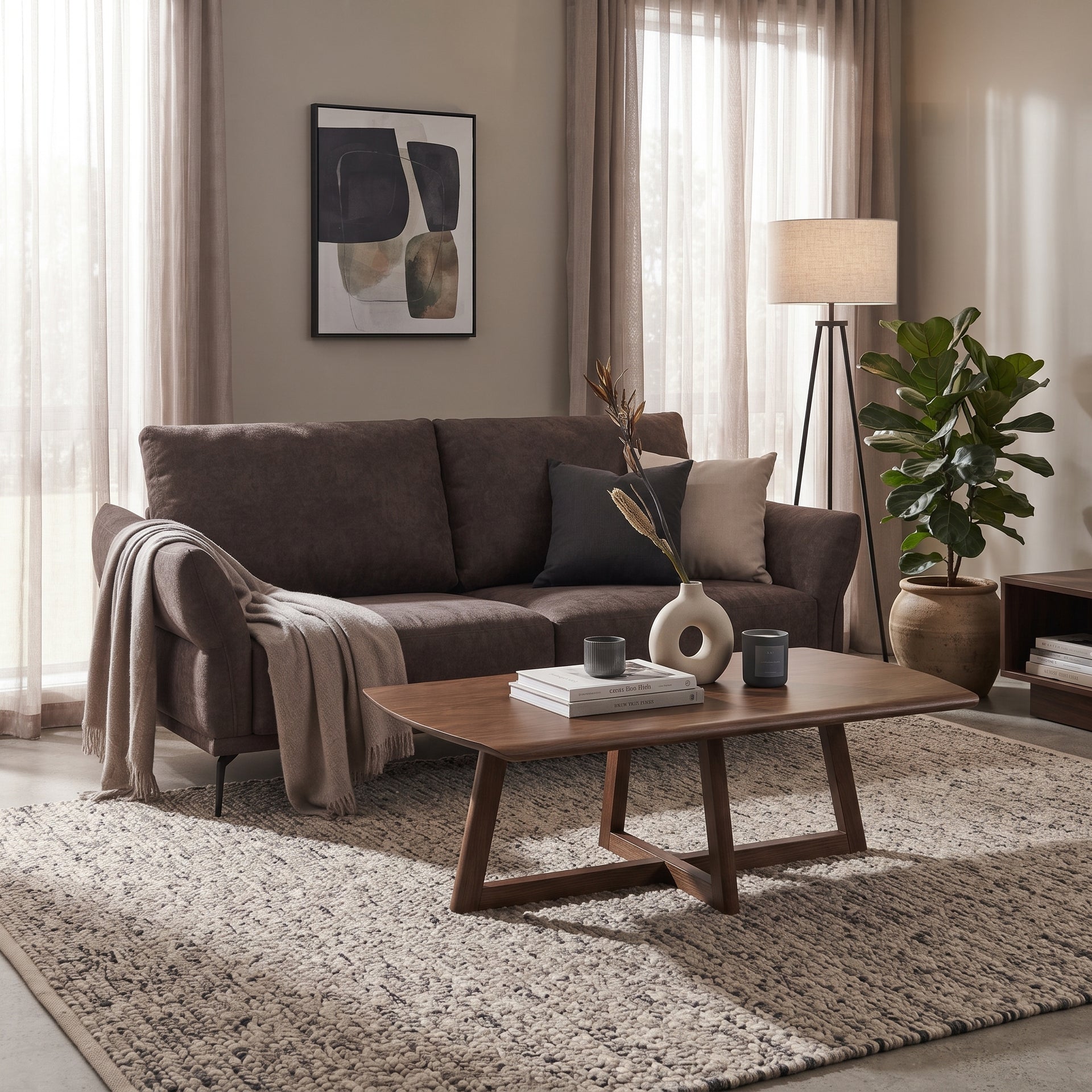 Sora 2-Seater Sofa, Dark brown