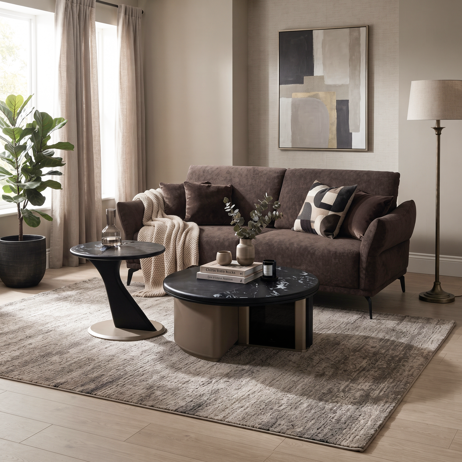 Sora 3-Seater Sofa, Dark brown
