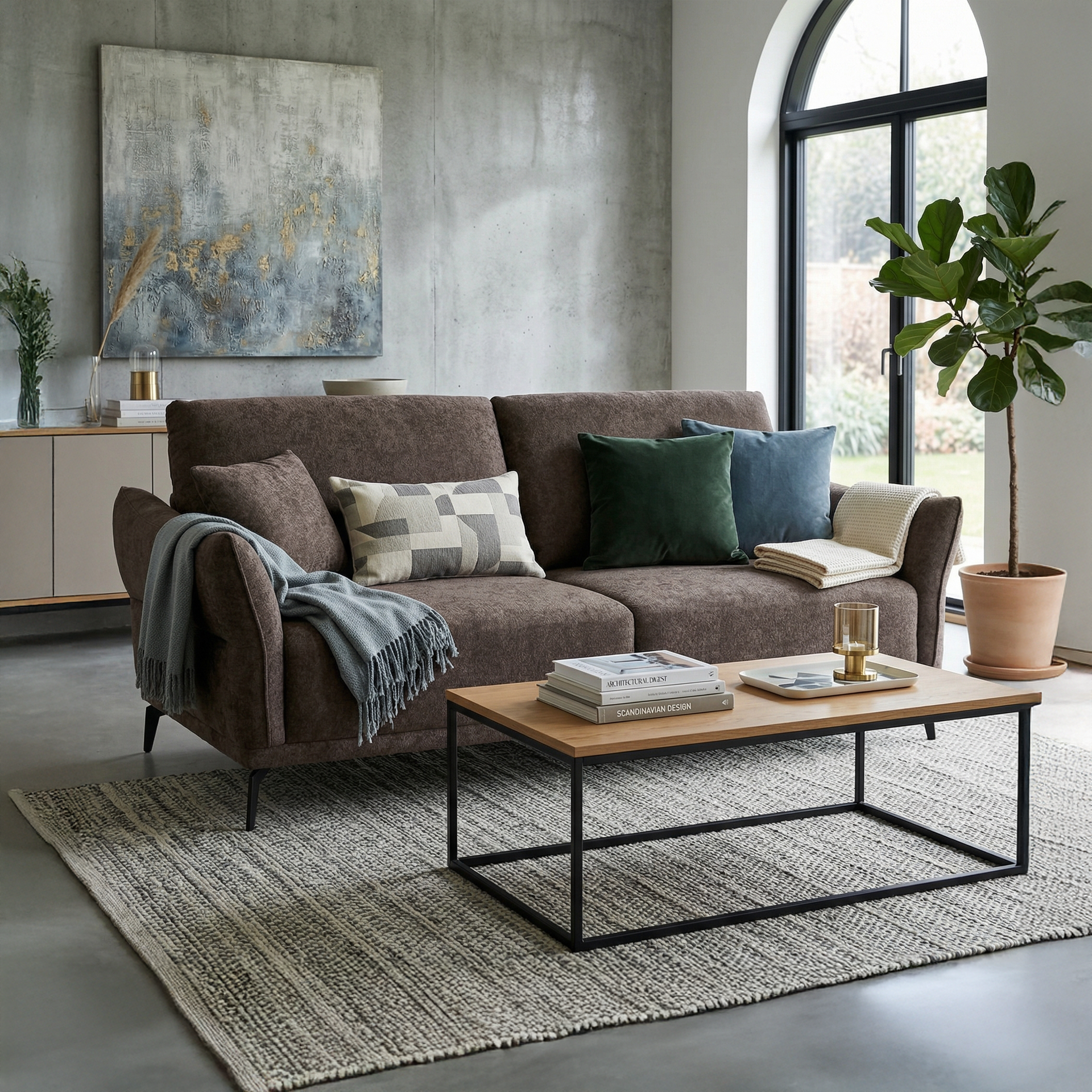 Sora 3-Seater Sofa, Dark brown