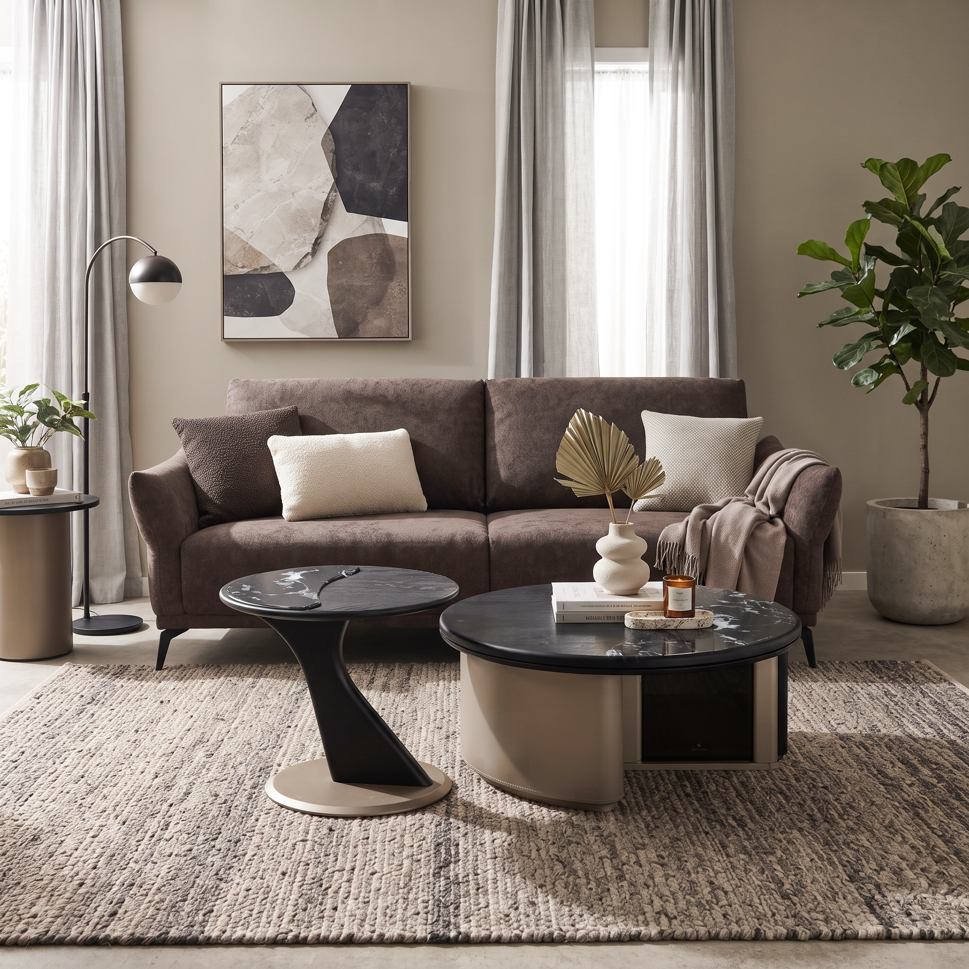 Sora 3-Seater Sofa, Dark brown