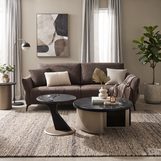 Sora 3-Seater Sofa, Dark brown