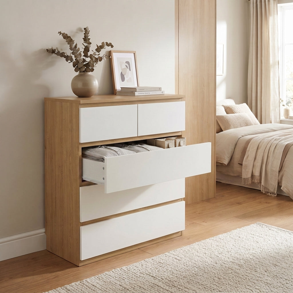 Sotta 2 over 3 Tallboy, Oak & White