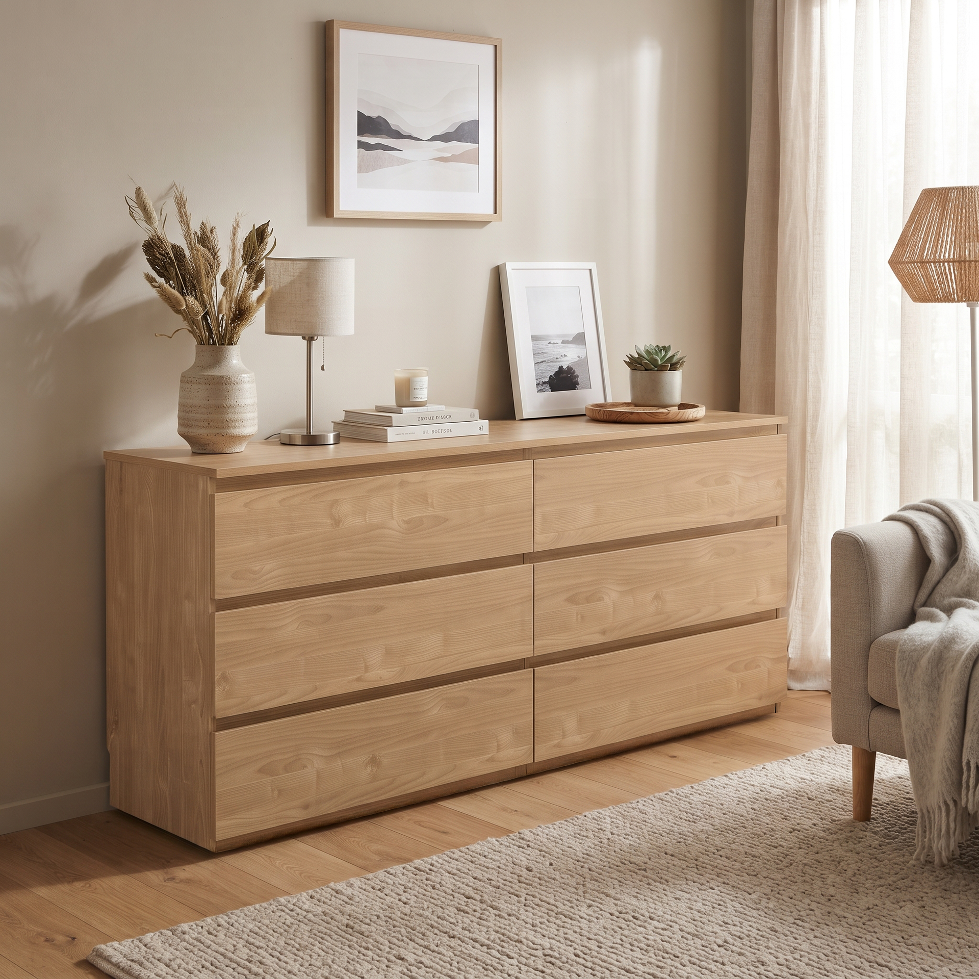 Sotta 6 Drawers Chest, Oak