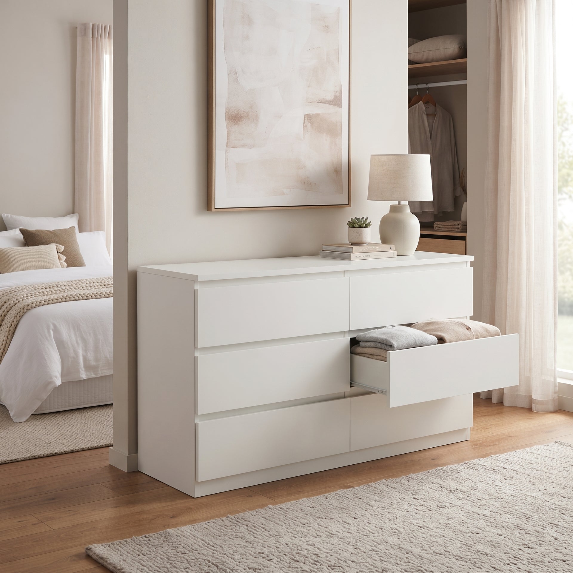Sotta 6 Drawers Chest, White