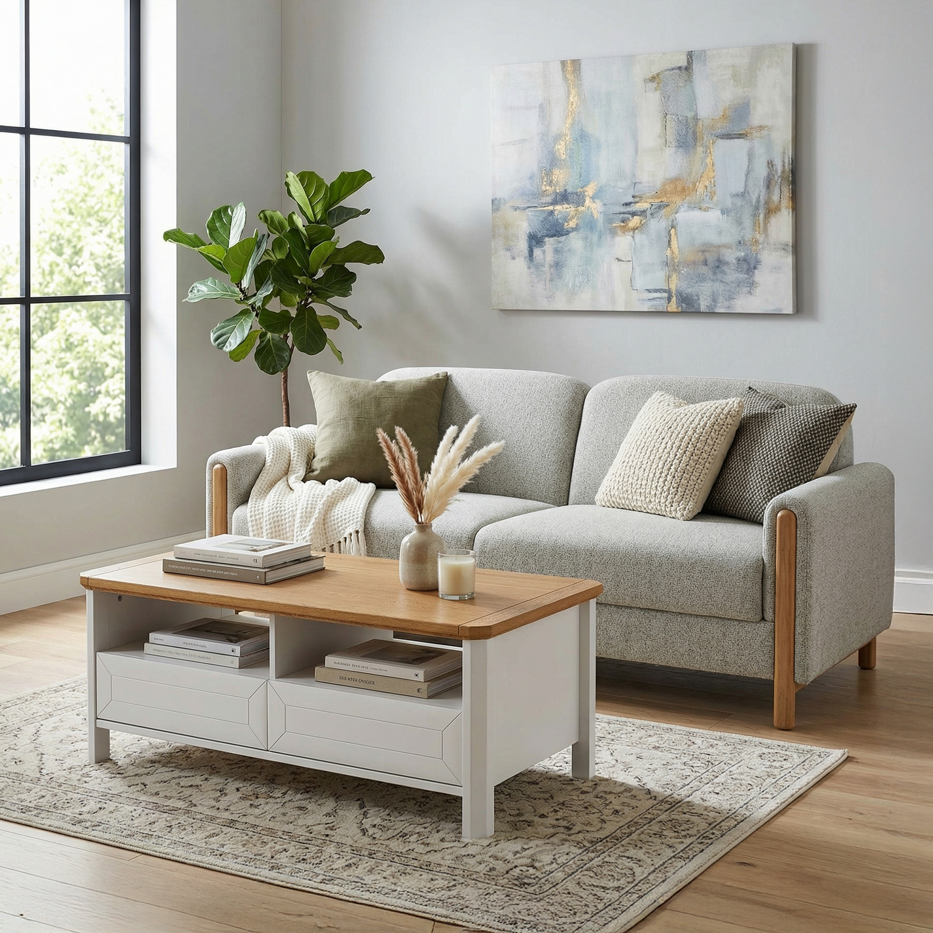 Stoven Three Seater Sofa, Beige