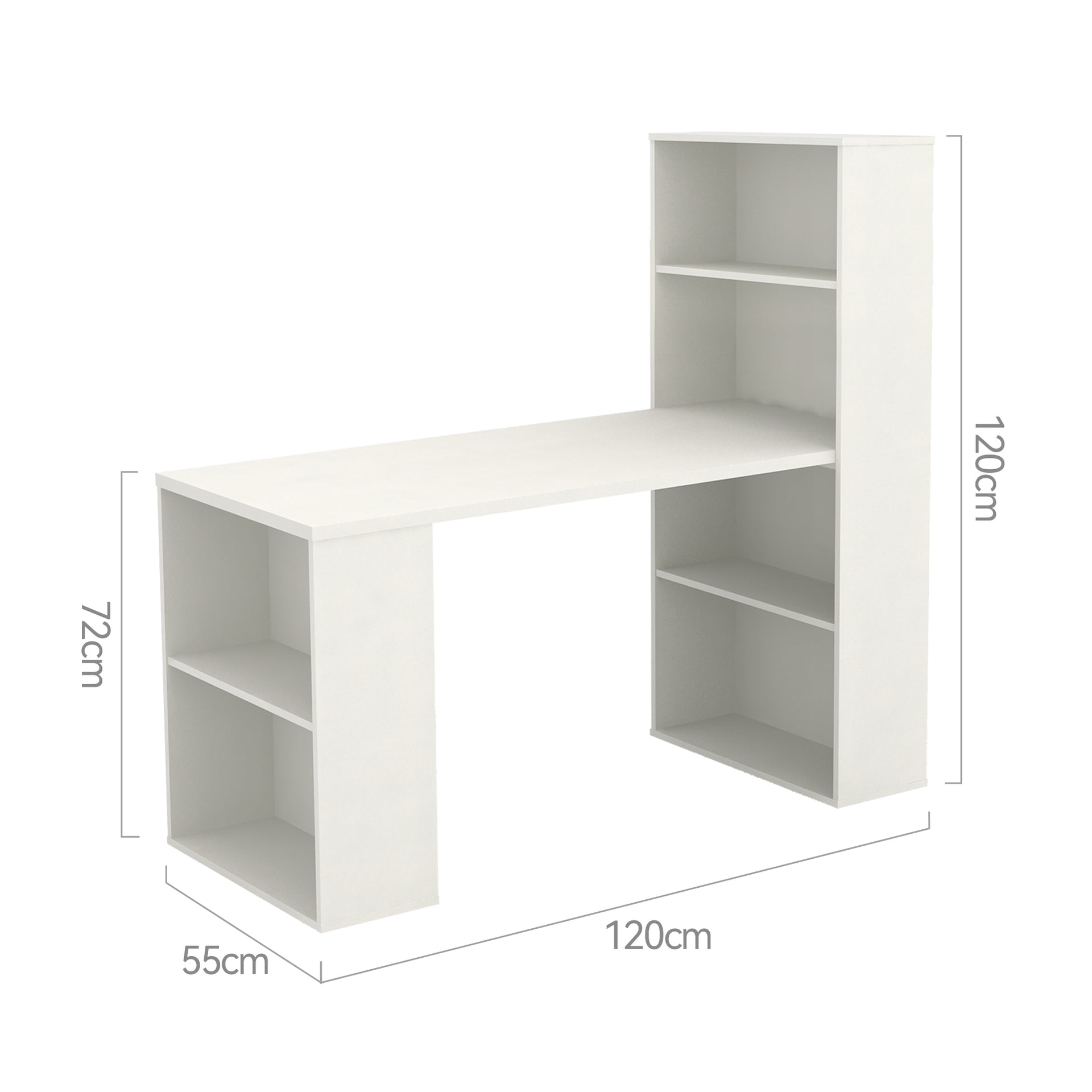 Trento L Shaped Office Desk, White