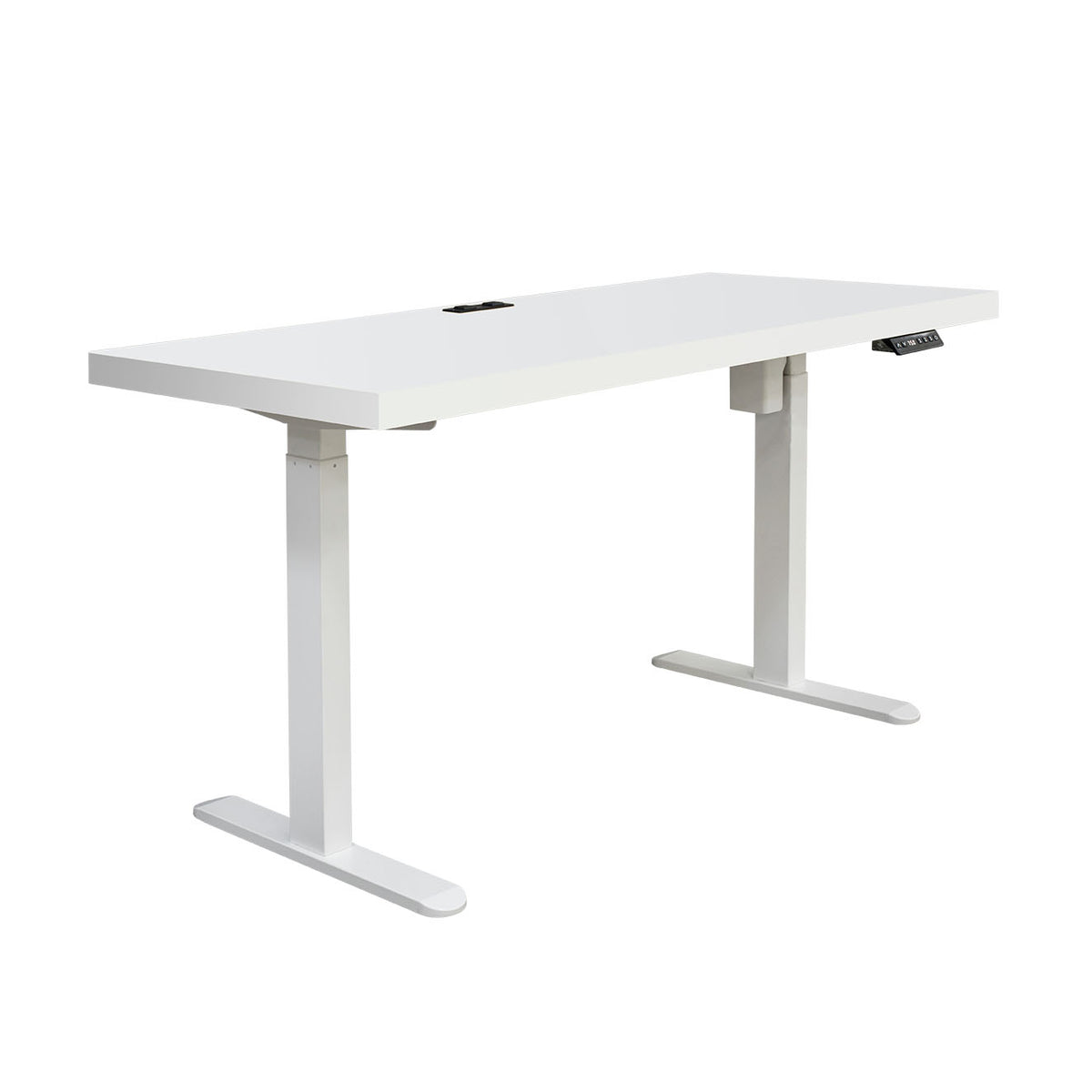 Asti Electric Standing Desk w Charger, 1.8M, White
