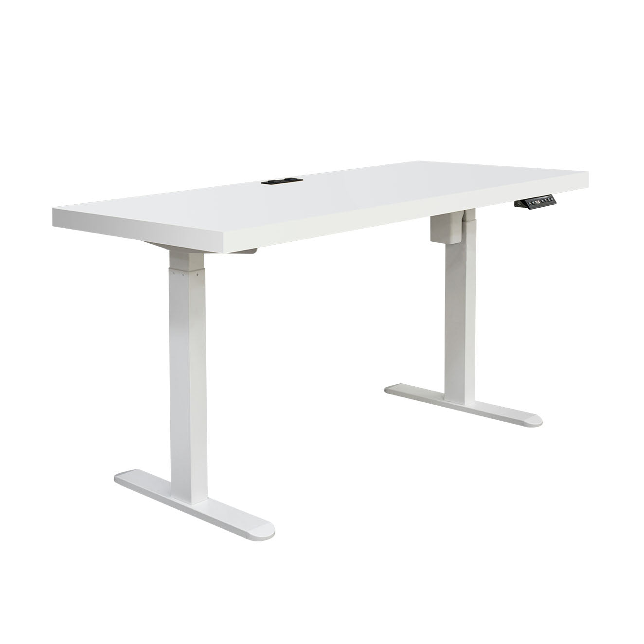 Asti Electric Standing Desk, White, 1.4M, With Charger