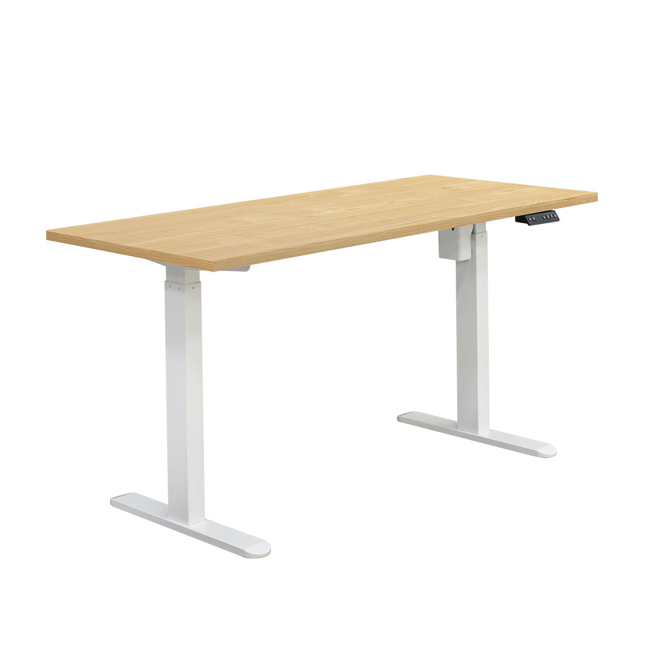 Edge Electric Standing Desk, Oak & White, 1.4M