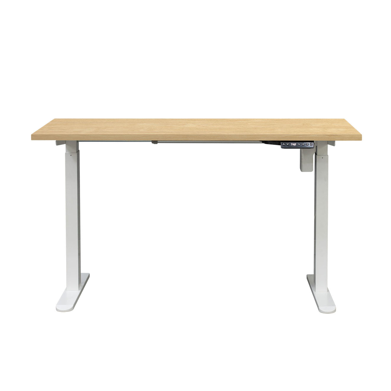 Edge Electric Standing Desk, Oak & White, 1.4M
