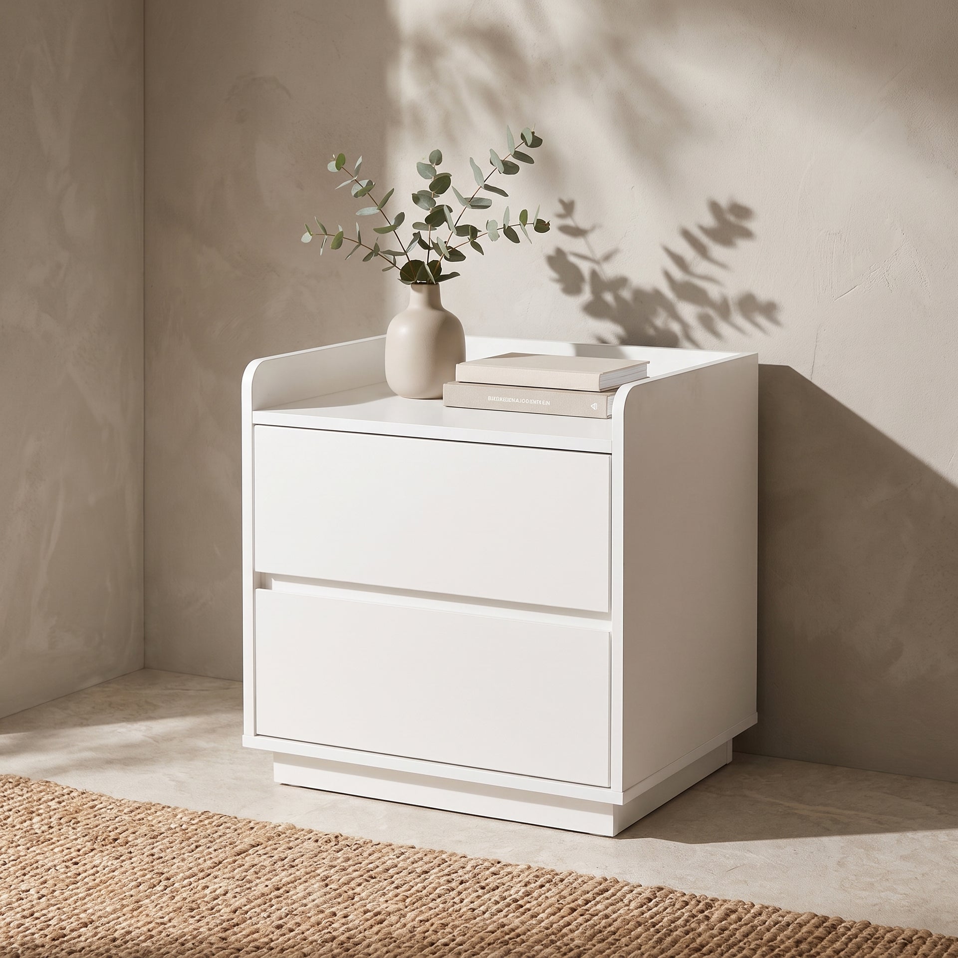 Turin Bedside Table, White