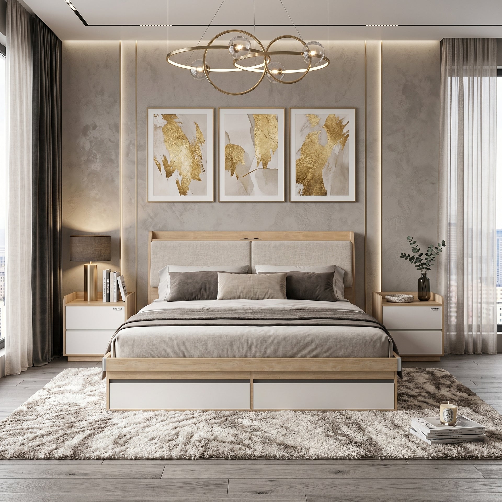 Turin Lux Storage Bed Base, Double