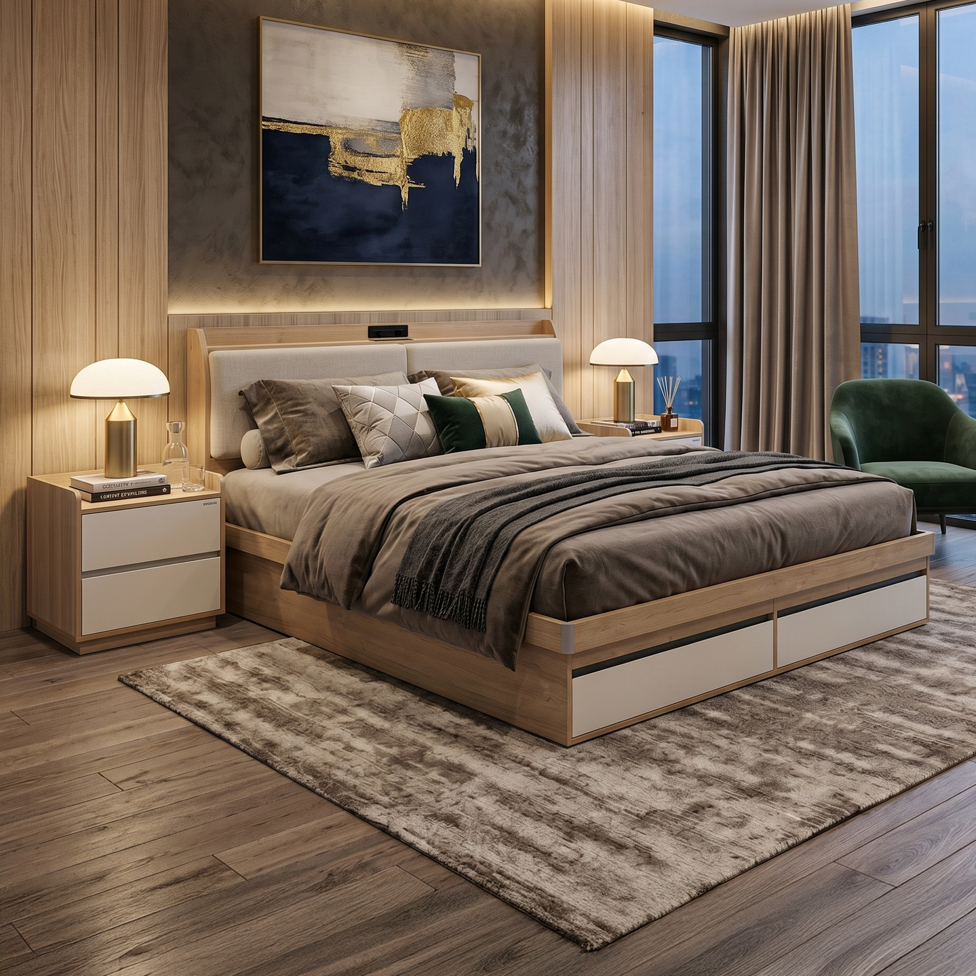 Turin Lux Storage Bed Base, Queen