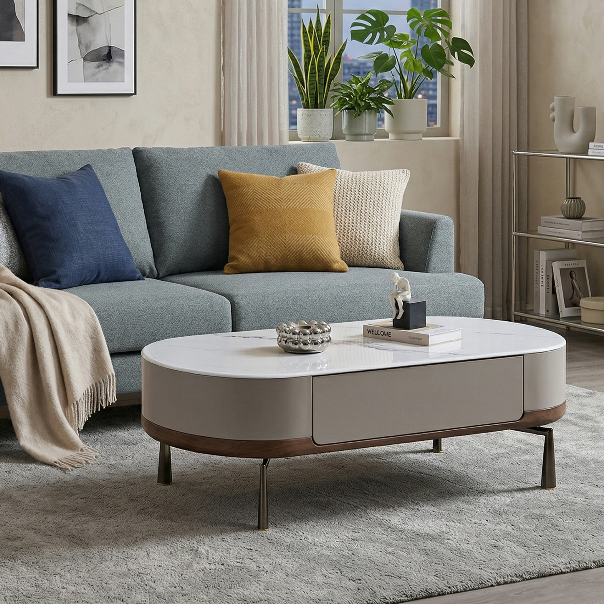 Venice Microcrystalline stone top Coffee Table