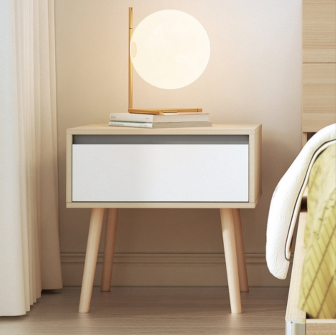 Corte bedside table, Oak & White