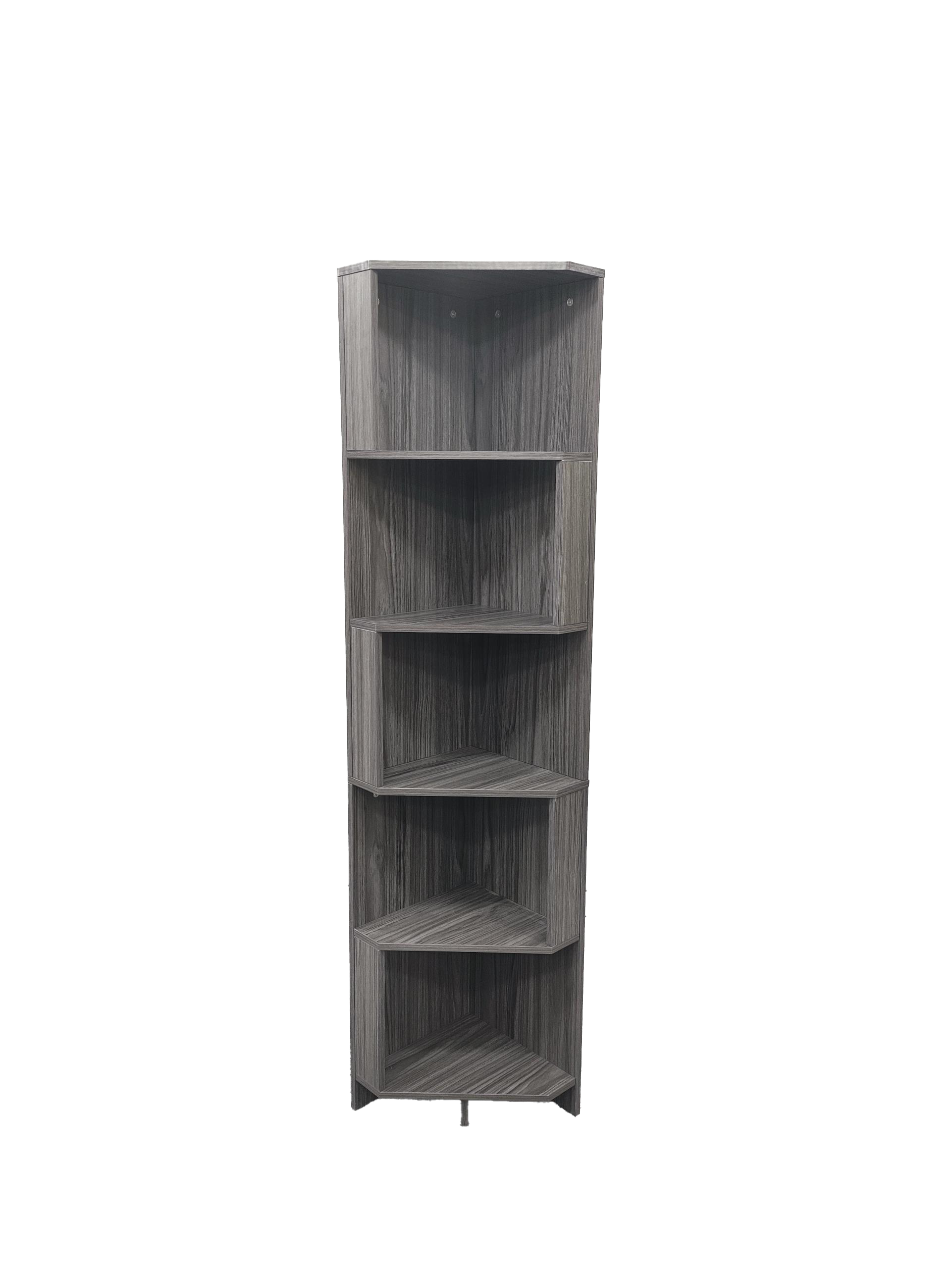 Chiusi Corner display shelving unit, with 5 open shelves, Slate Grey