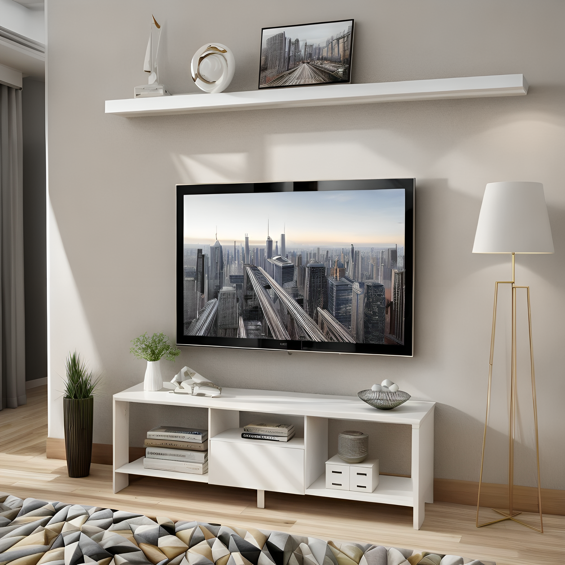Veneto TV Stand, 1.5M, White
