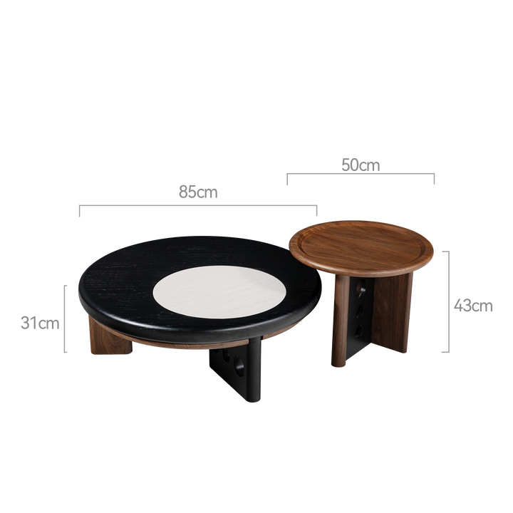 Coffee Table, White/Black/Walnut