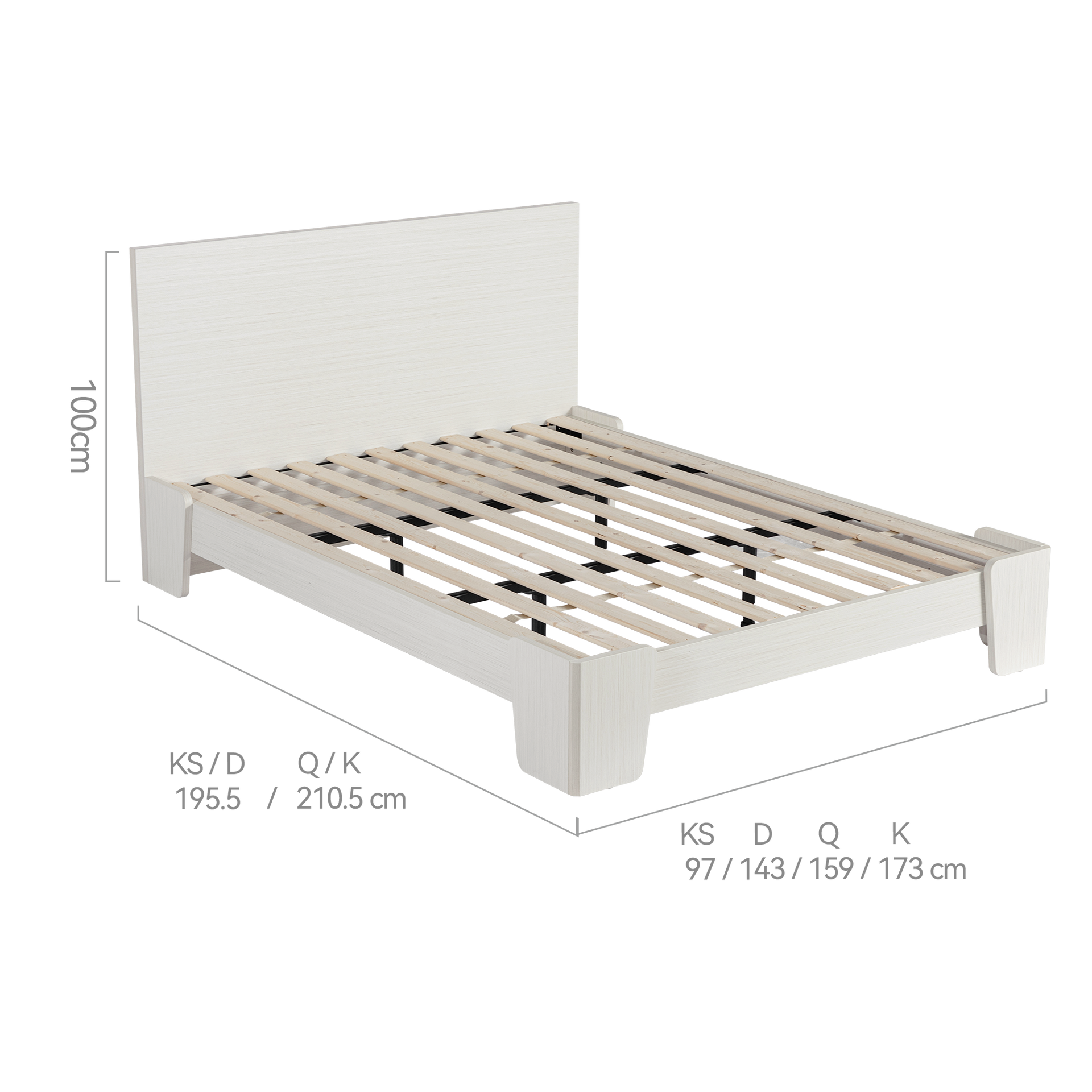 Corsi Bedframe, Queen, White