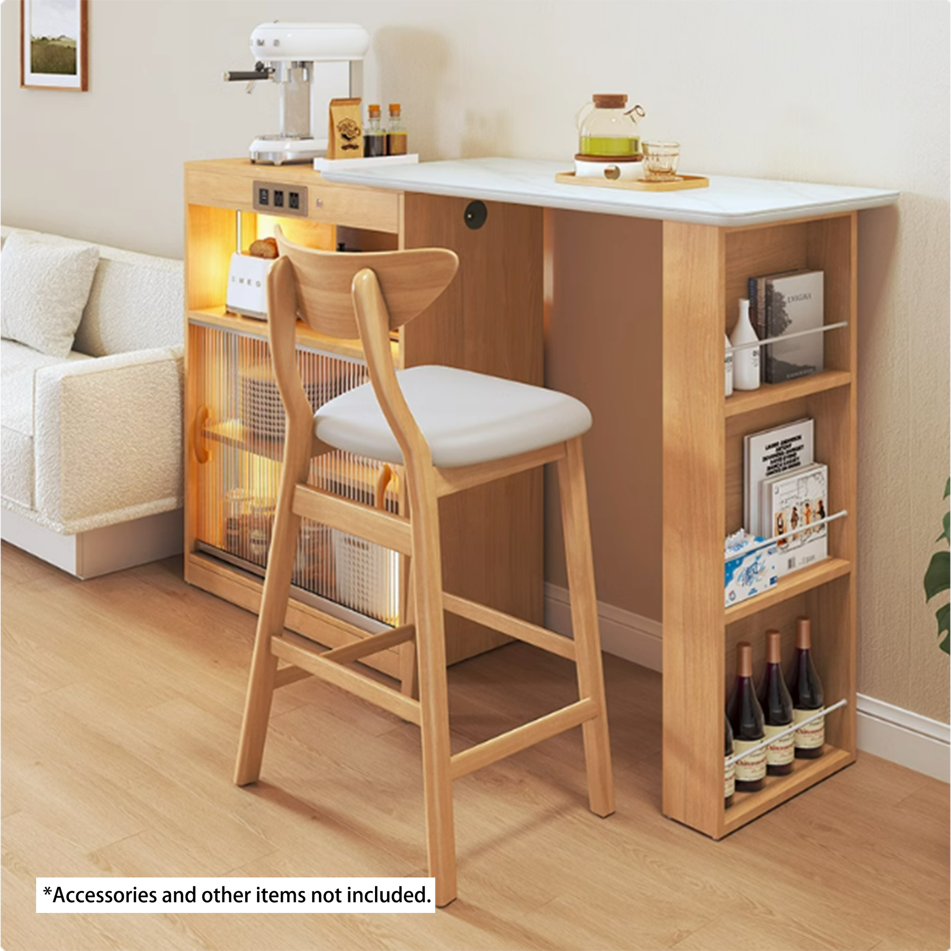 Cecina Bar table, White & Oak