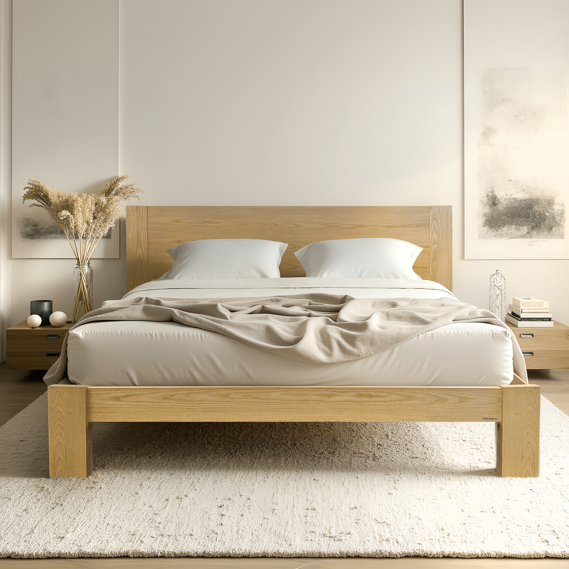 Chia Solid wood bed frame, King 1734x2128x1000mm