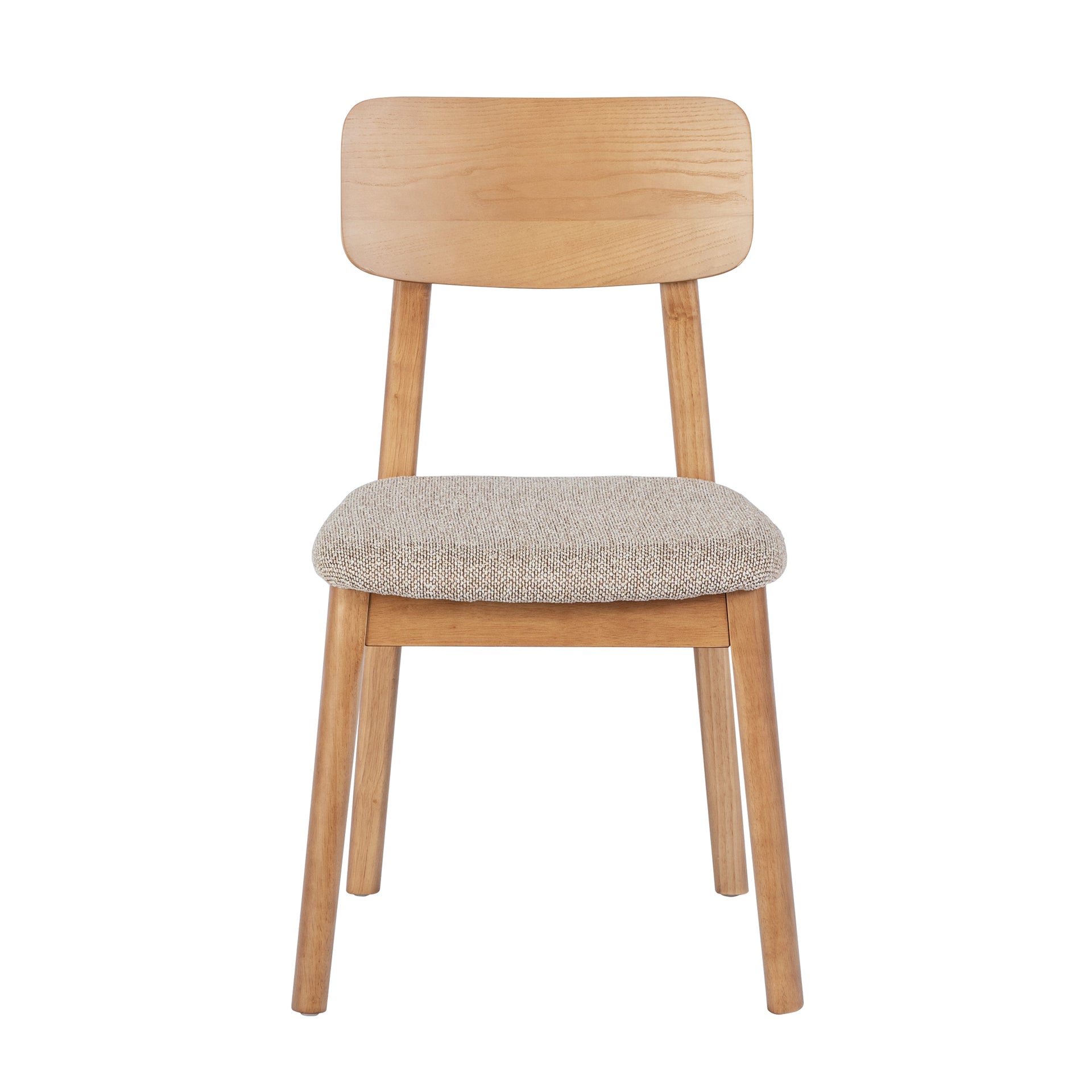 Lazio Dining Chair, Wood & Khaki Brown, Set of 2