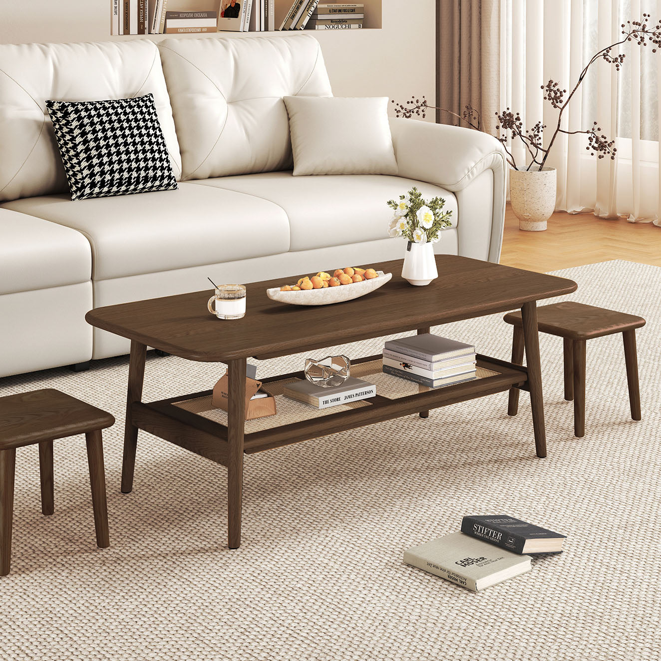 Remini Coffee Table, 1.3M, Walnut