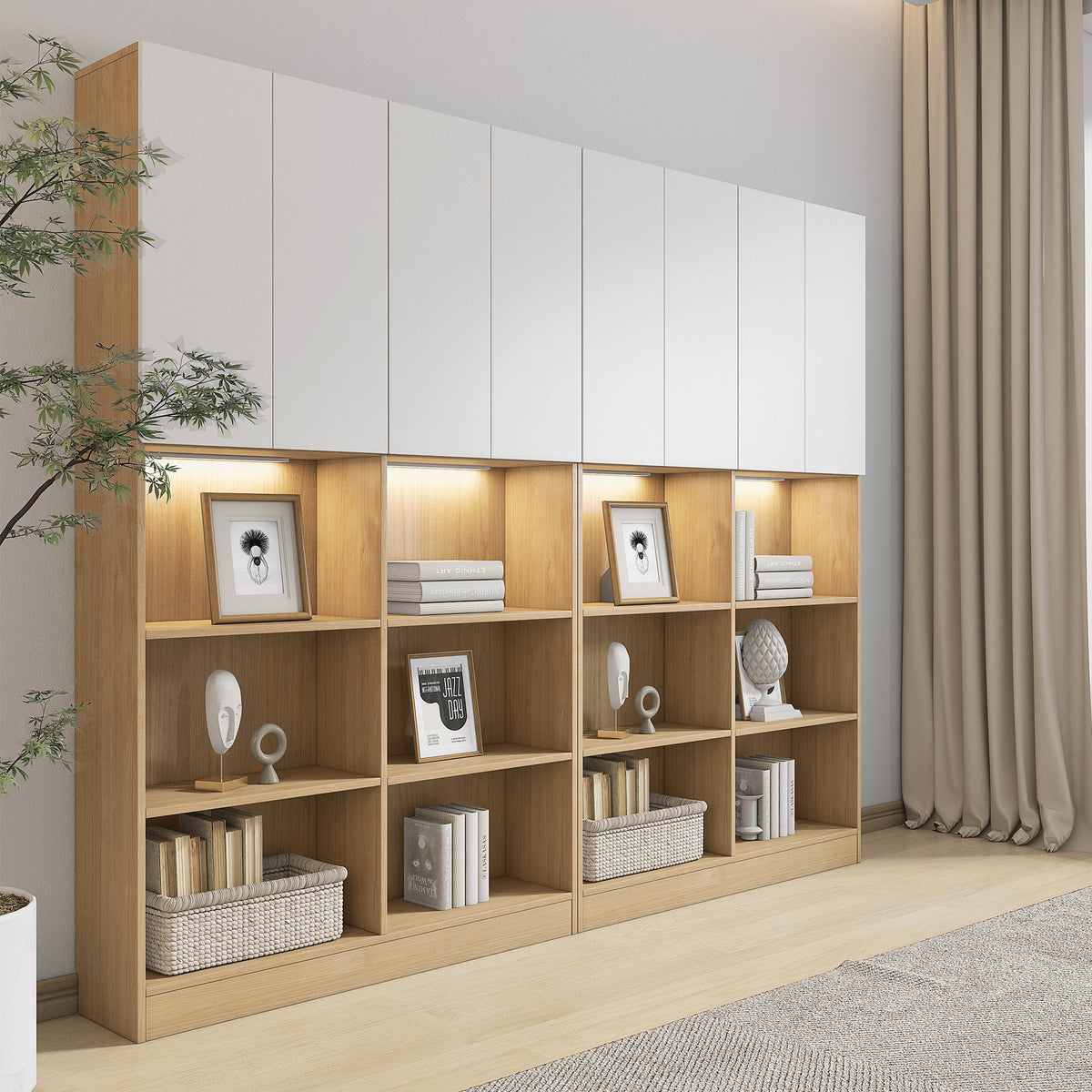 Borgo Display Cabinet, 1.2M, Oak & White