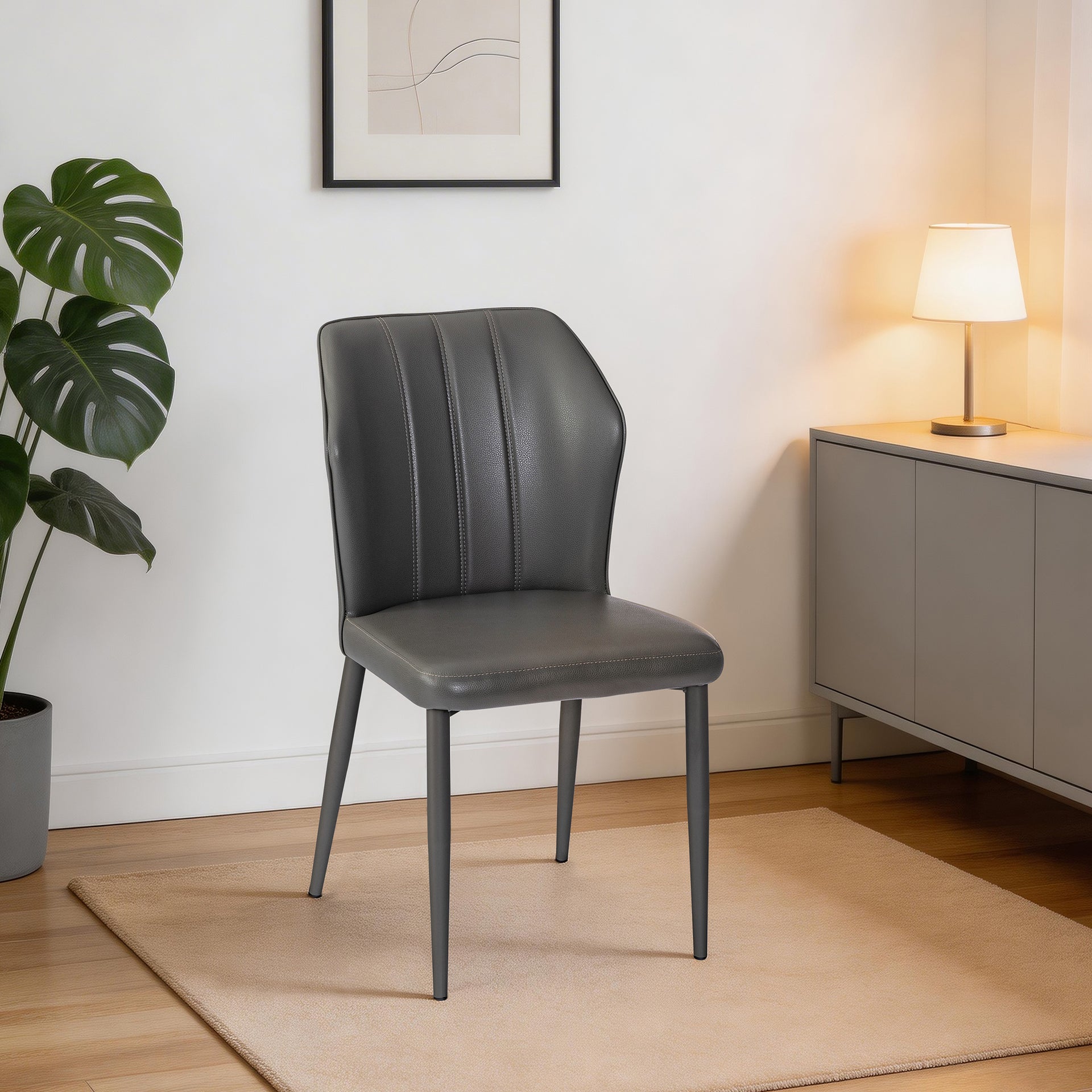 Biella Dining Chair, Dark Grey, Set of 2