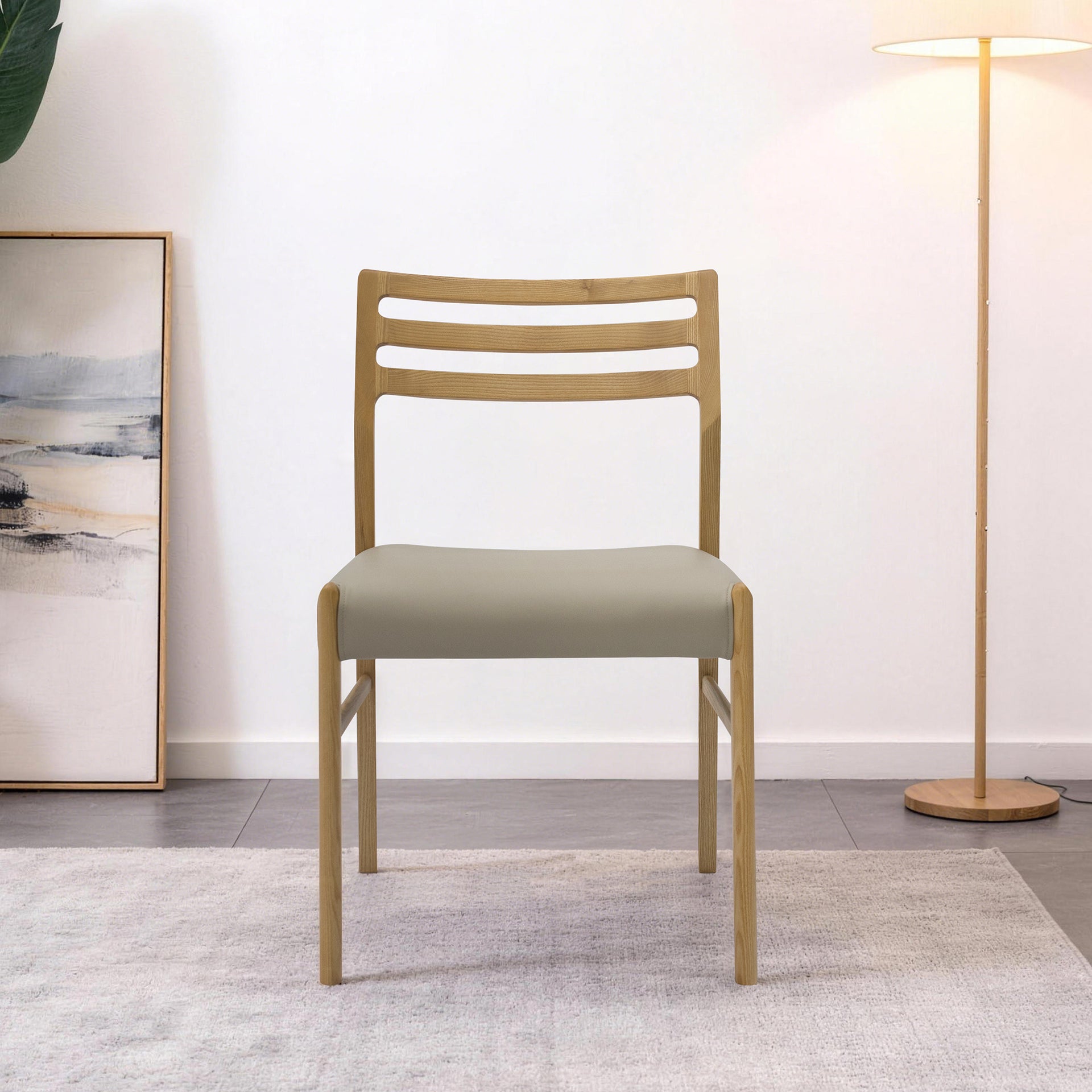 Lodi Dining Chair, Wood/Grey, Set of 2