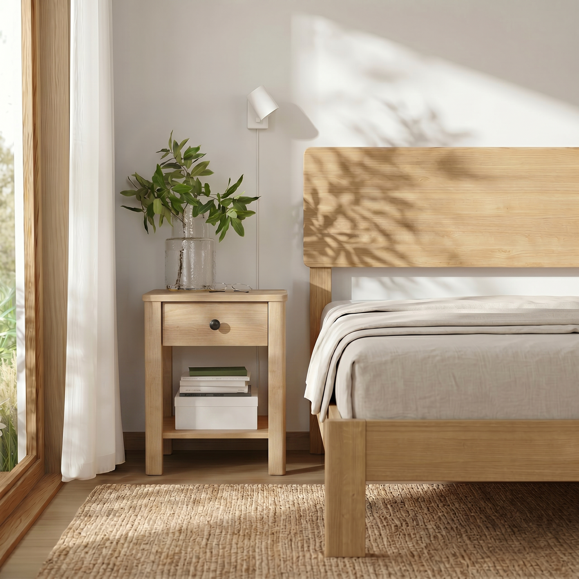 Modena Bedside Table, Oak
