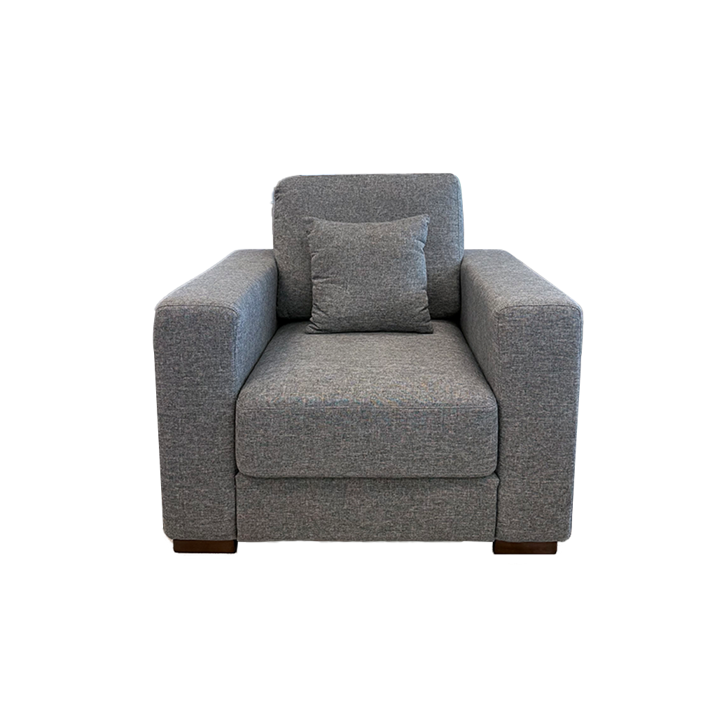 Osani Fabric Single seater Sofa, Dark Grey