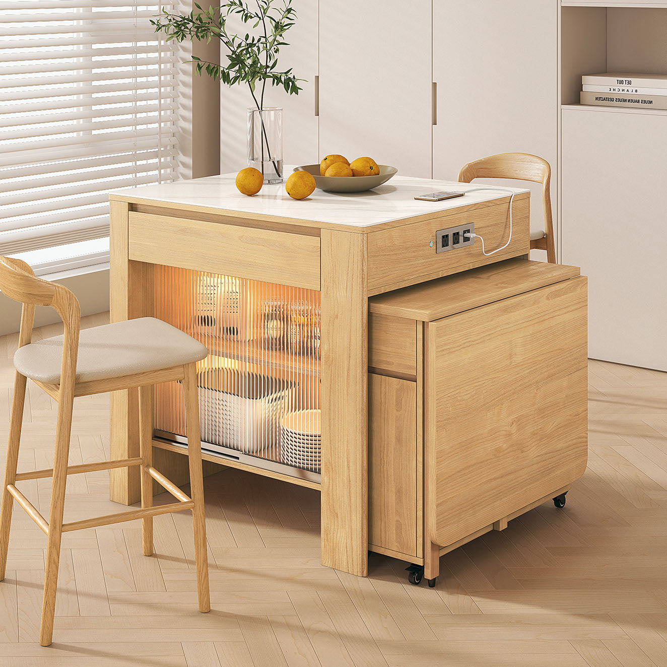 Forli Kitchen Island, Oak