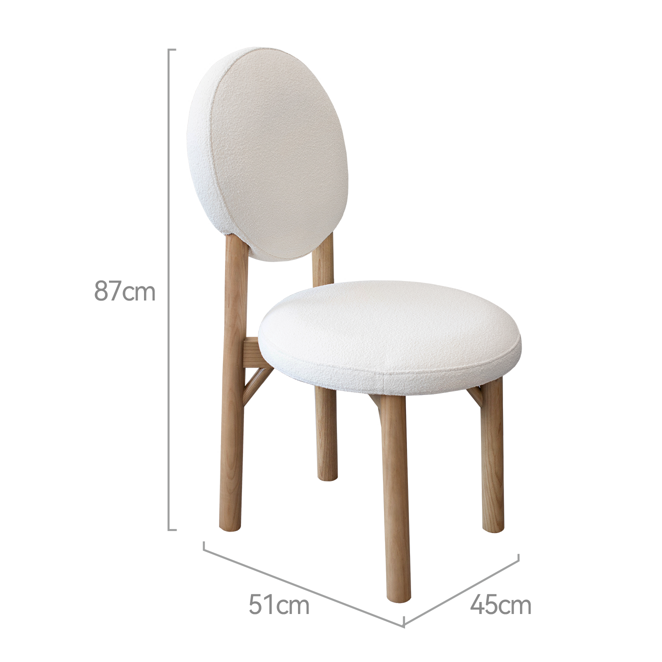 Bono Solidwood Dining Chair, Beige, Set of 2
