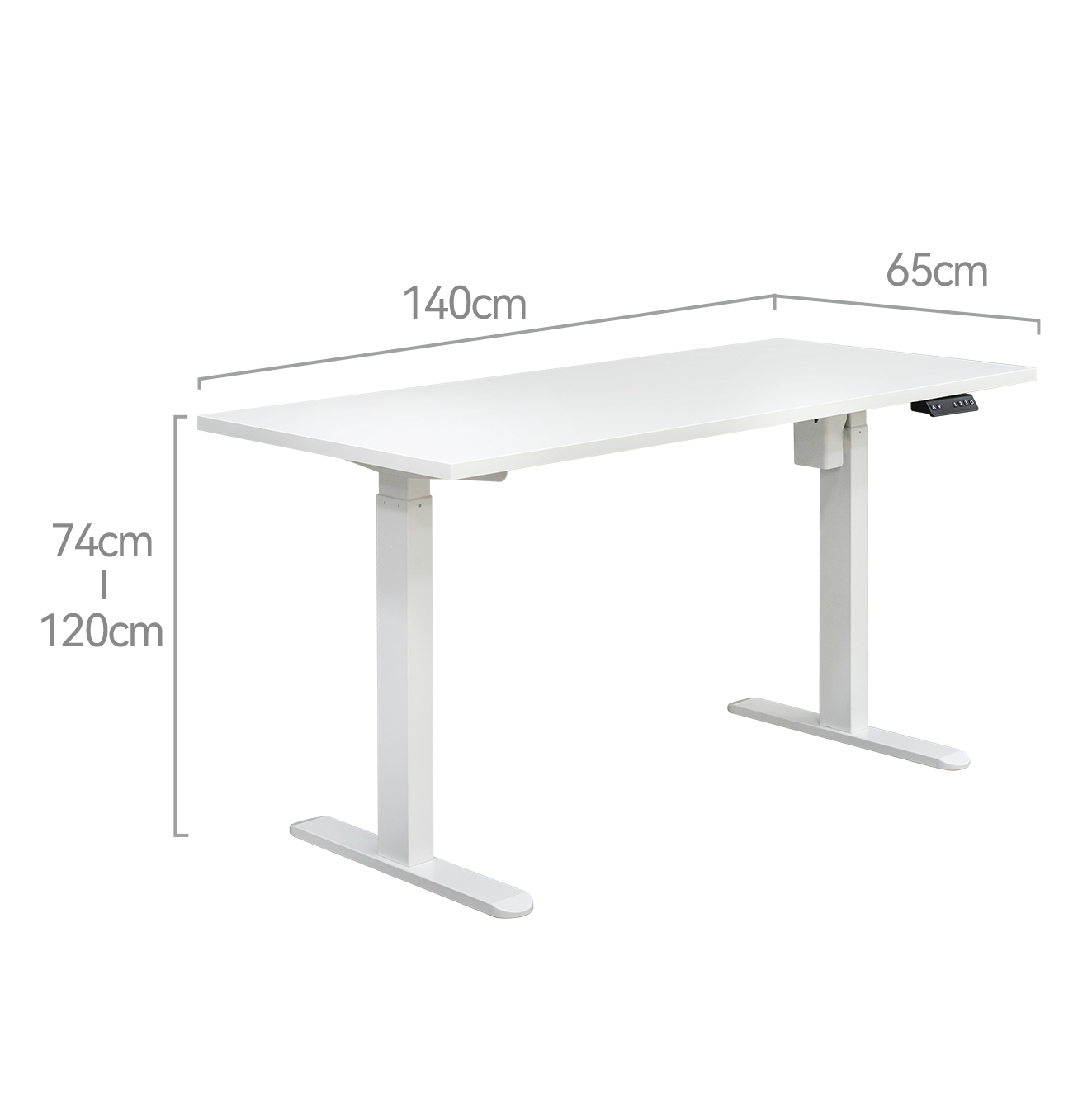 Edge Electric Standing Desk, White, 1.4M
