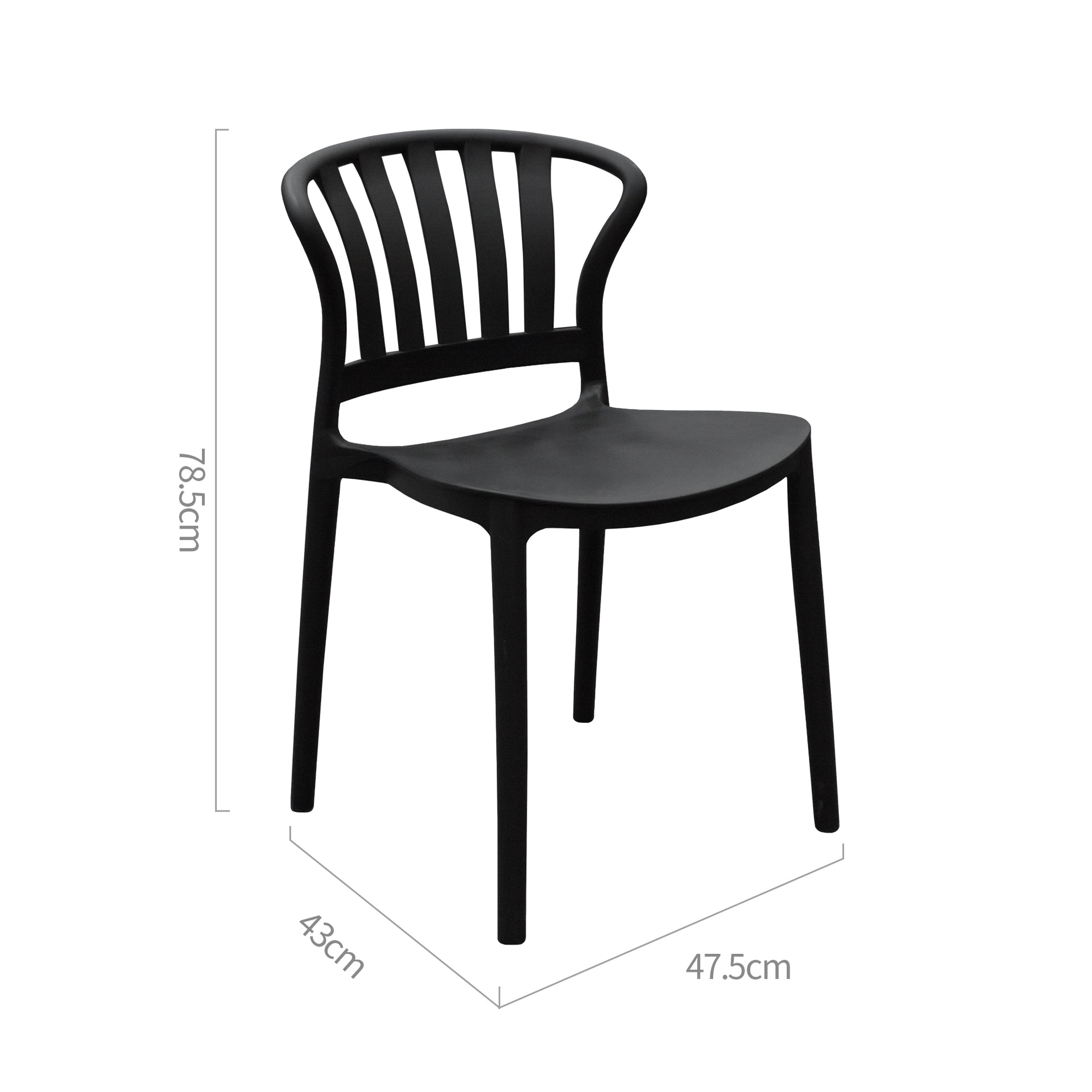 Sacile Stackable Dining Chair, Black, Set of 4