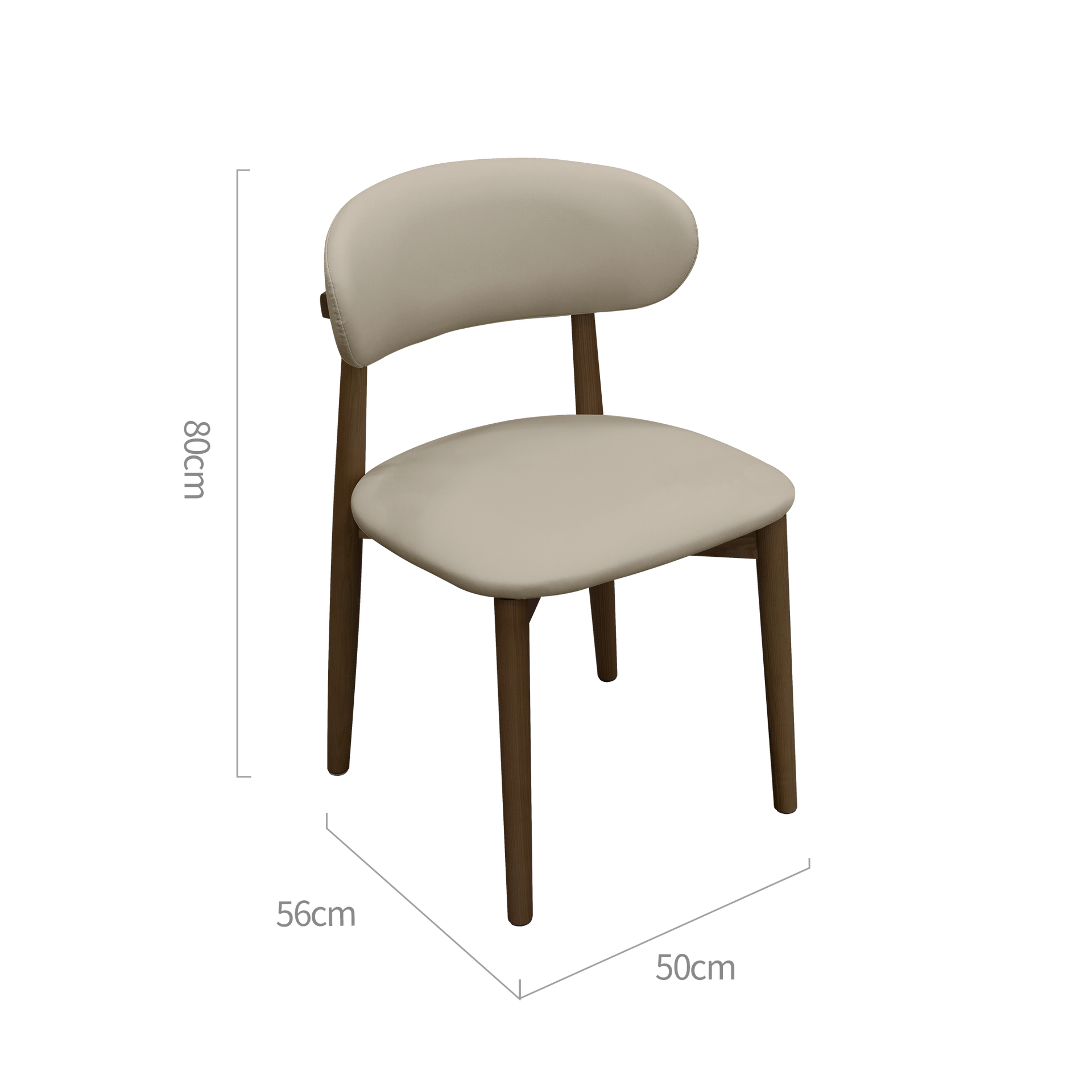 Cento Dining Chair, Walnut & Grey, Set of 2