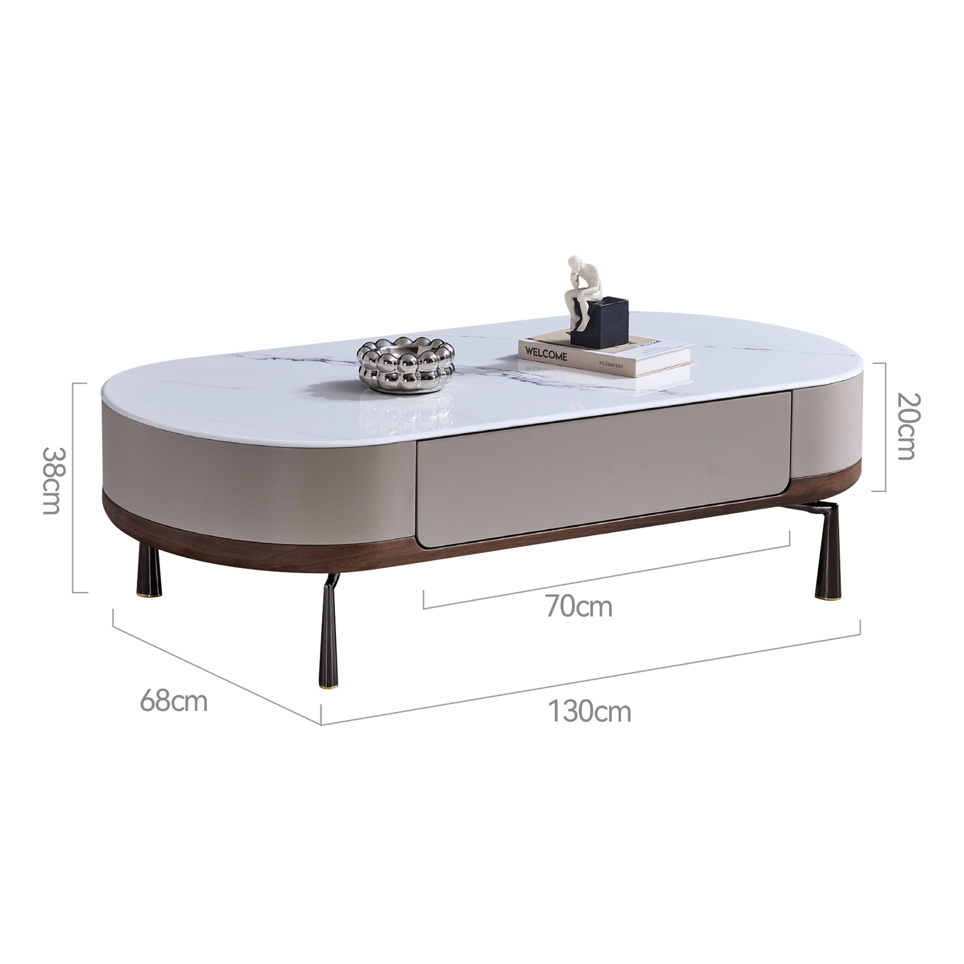 Venice Microcrystalline stone top Coffee Table